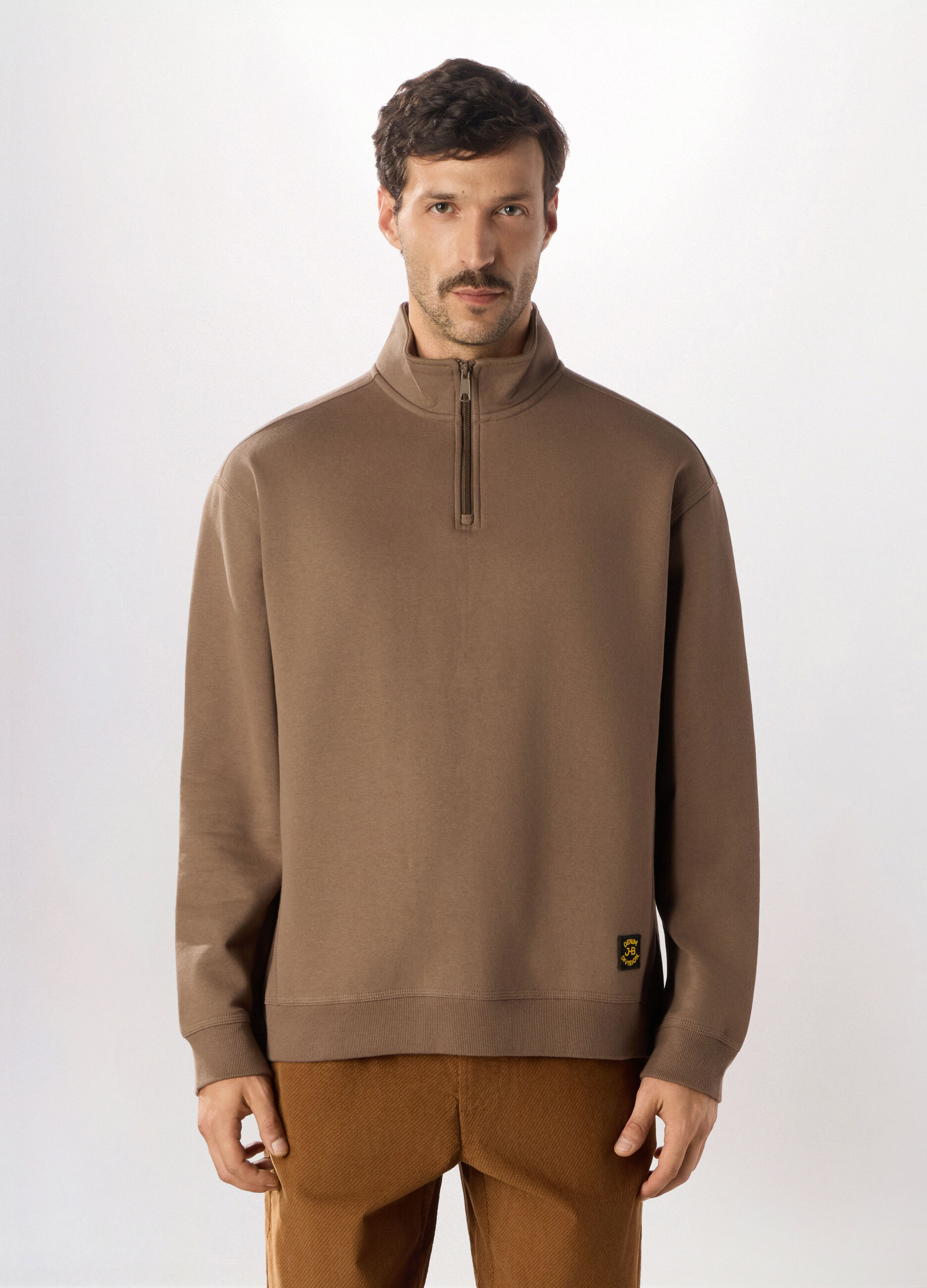 Felpa a collo alto con zip uomo_0