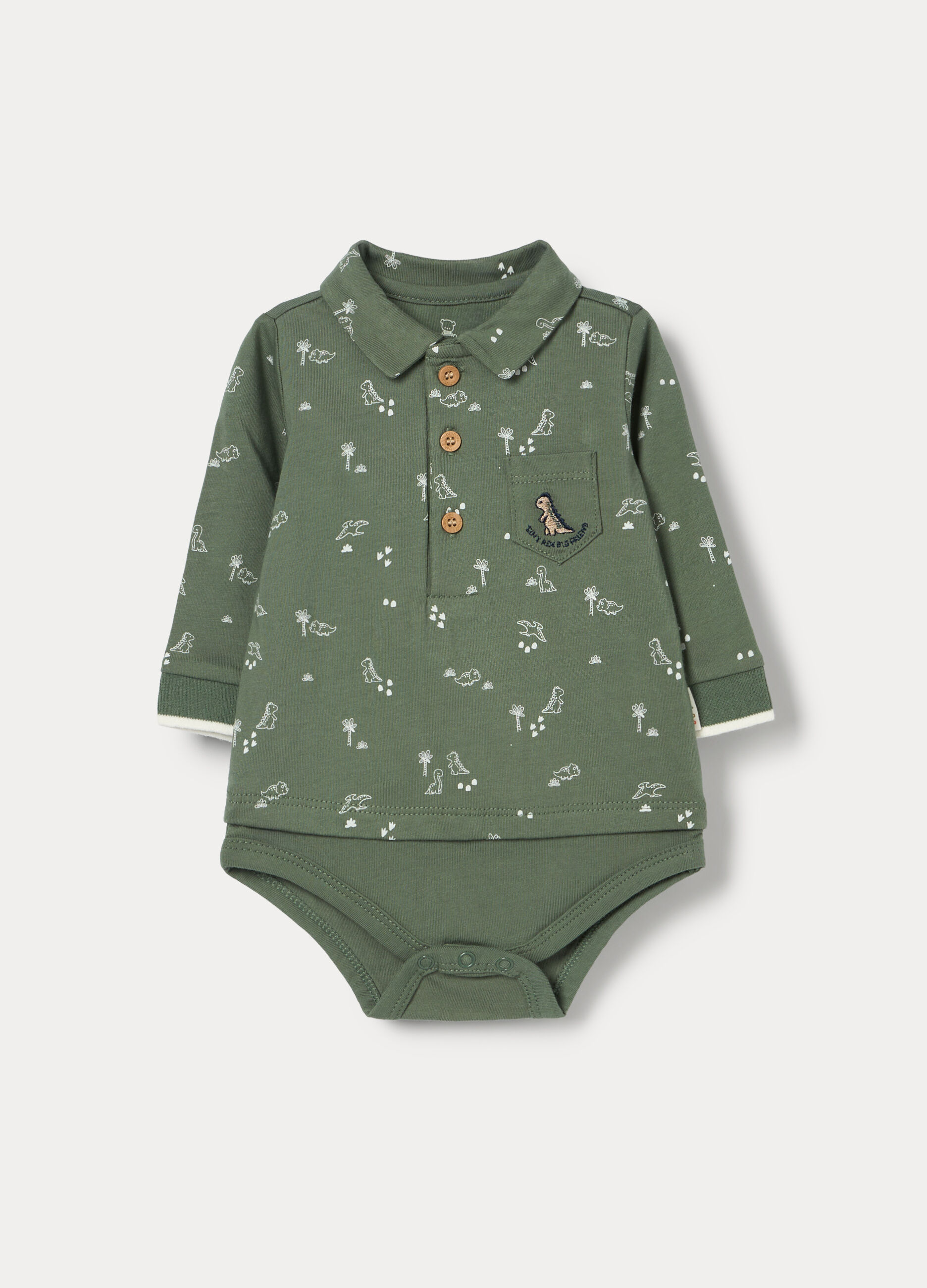 Body-polo in jersey di puro cotone neonato_0