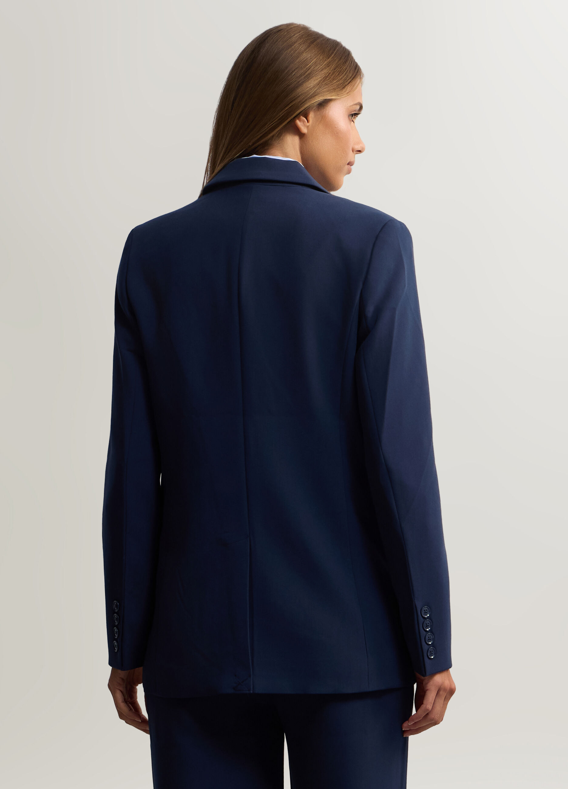 Blazer con collo reverse misto viscosa stretch donna_1