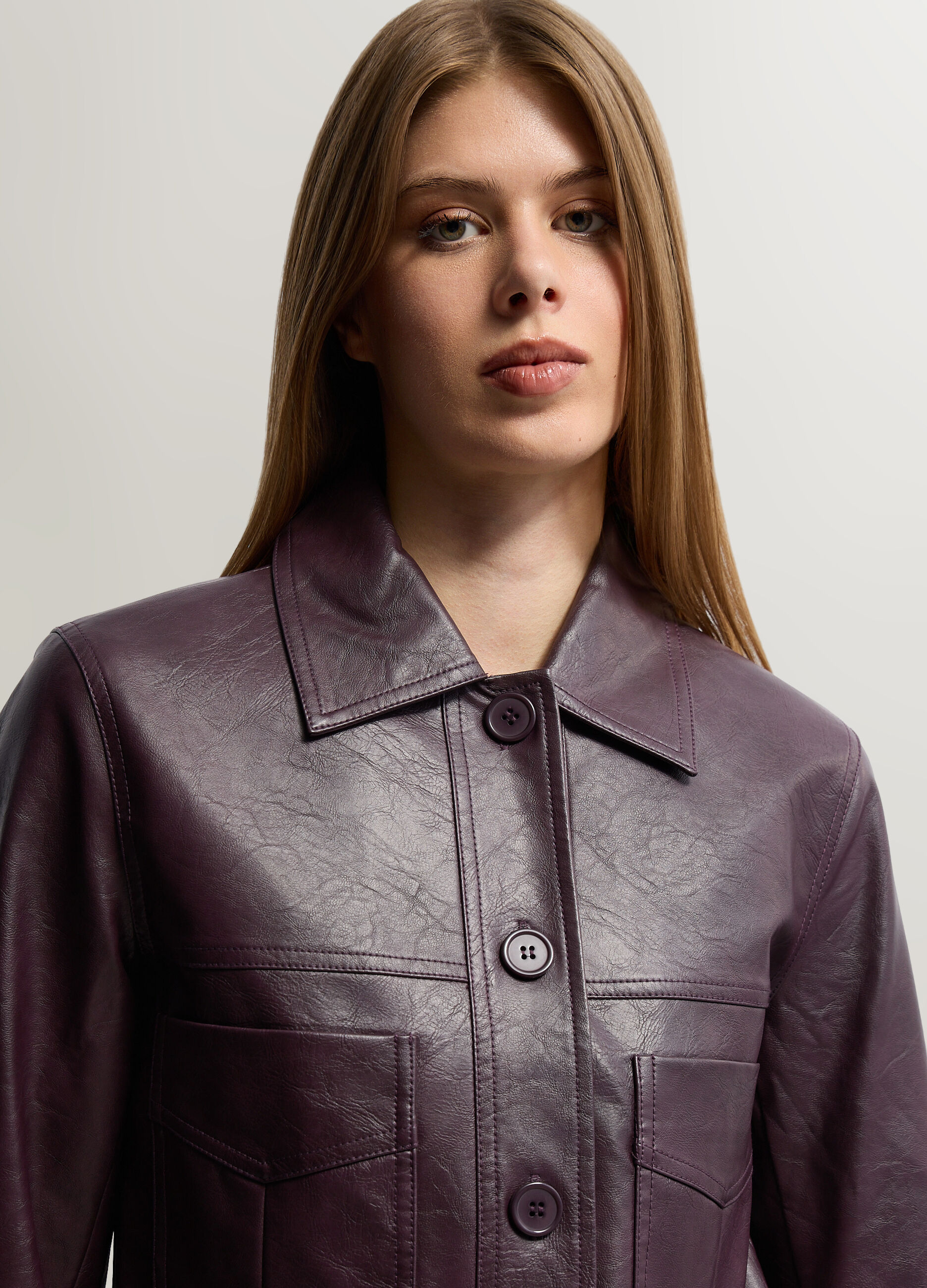 Giacca Fit Slim in eco pelle donna_2