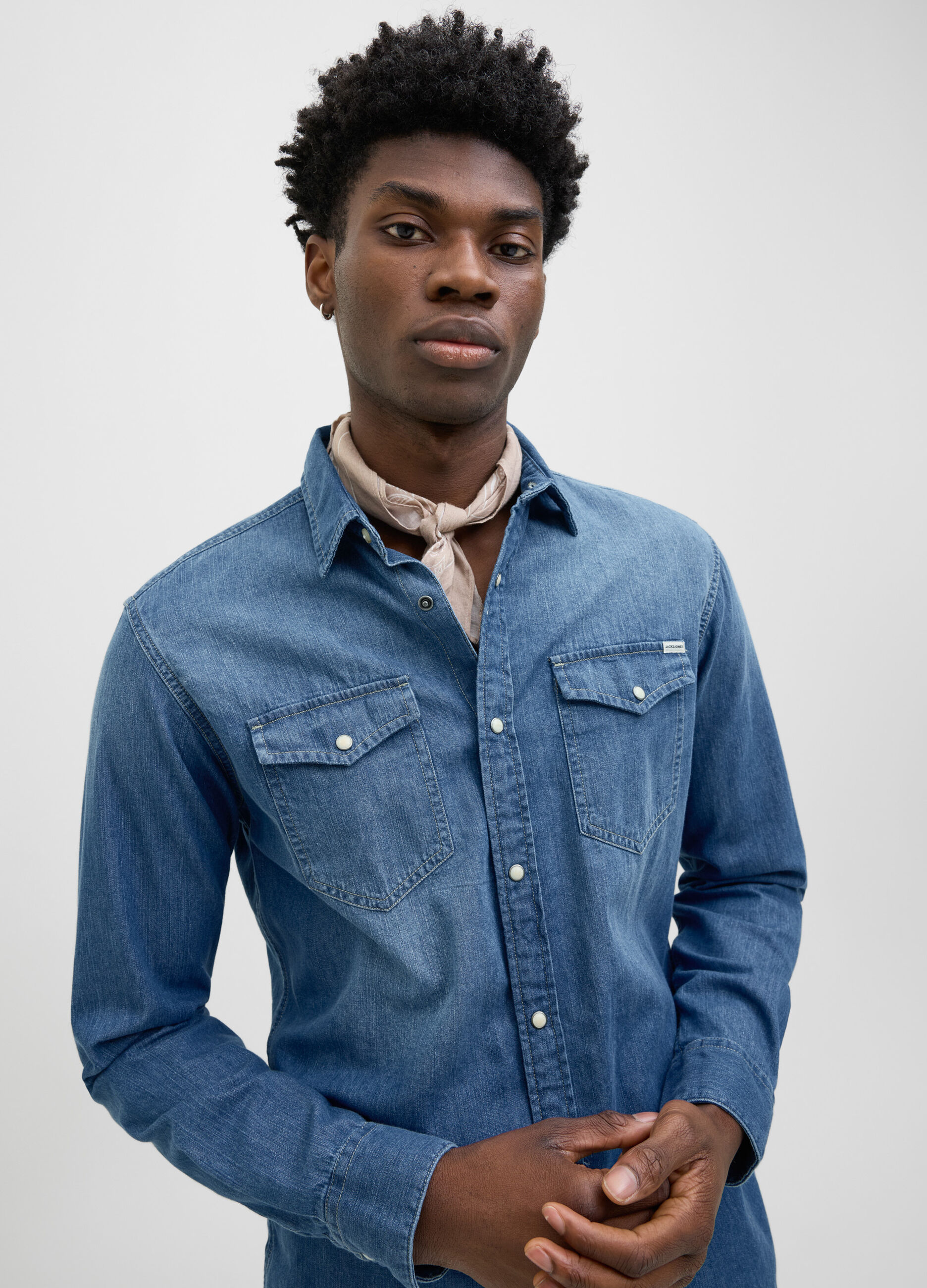 Camicia in denim stile western uomo_3