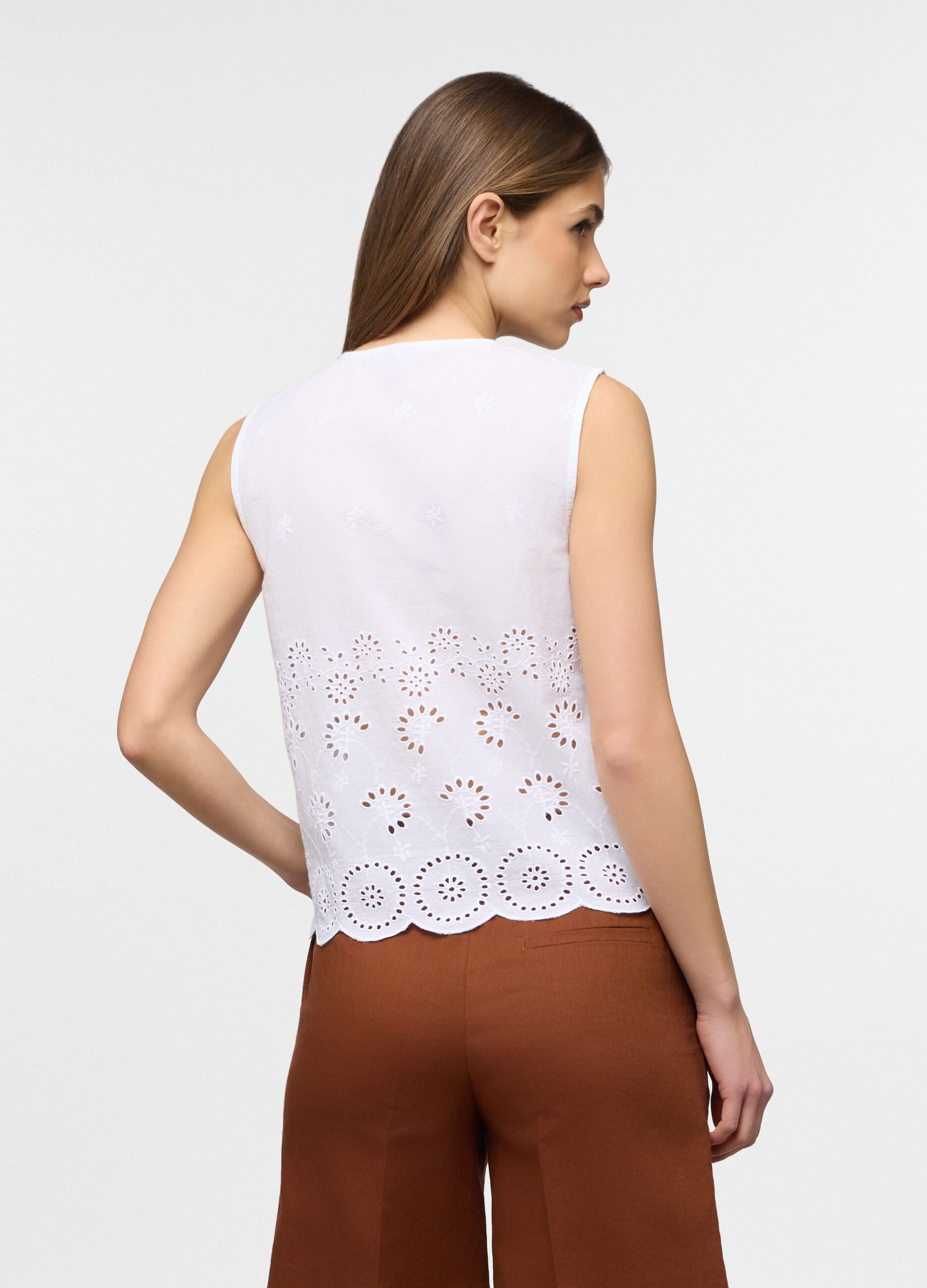 Top fit regular girocollo in puro cotone donna_1