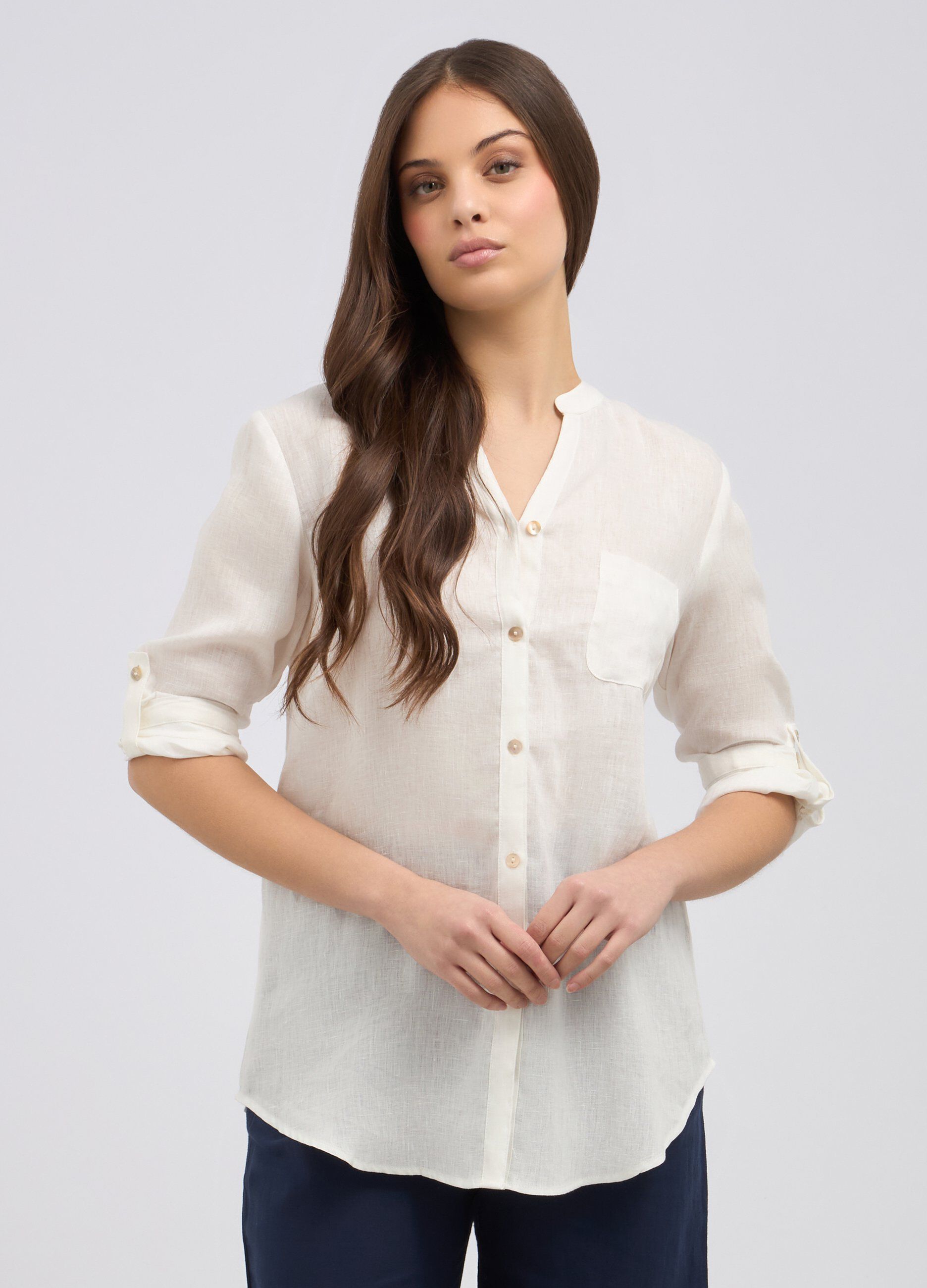 Camicia in puro lino donna_0