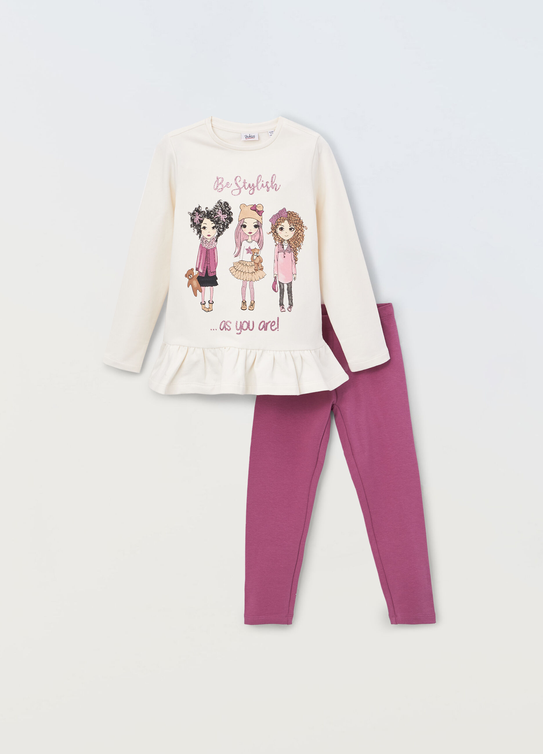 Jogging set in cotone stretch bambina_0