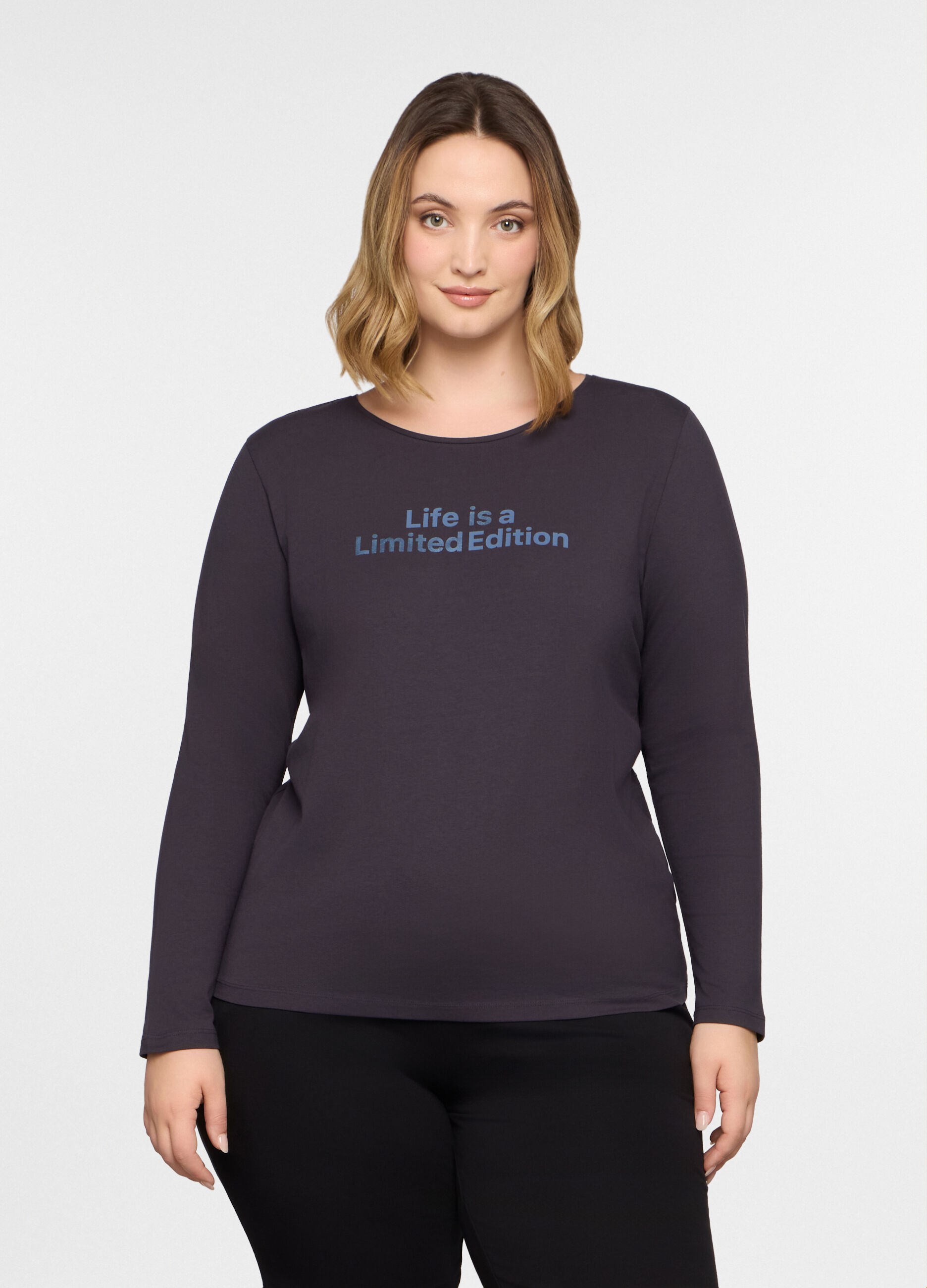 T-shirt girocollo stretch donna curvy_0