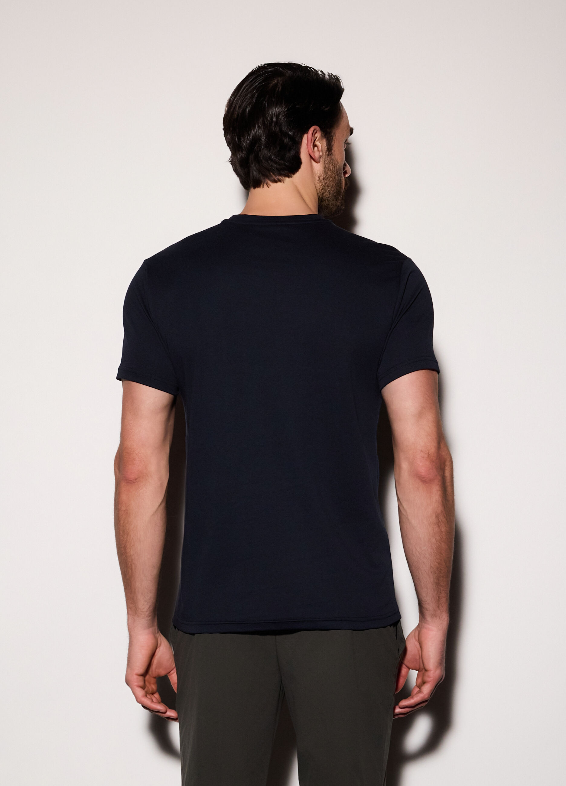 T-shirt slim fit in jersey di cotone uomo_1