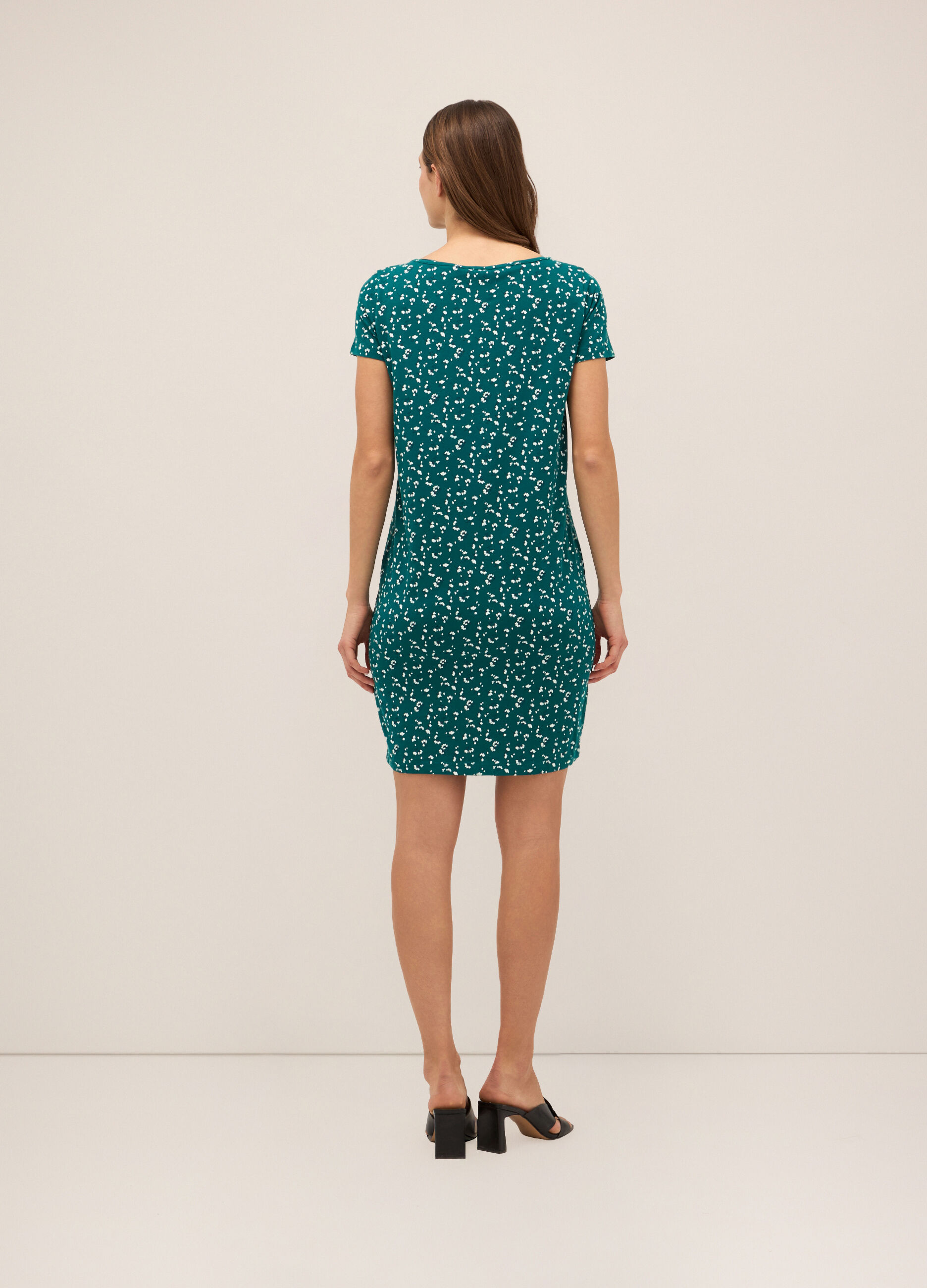 Abito corto in cotone stretch donna_1