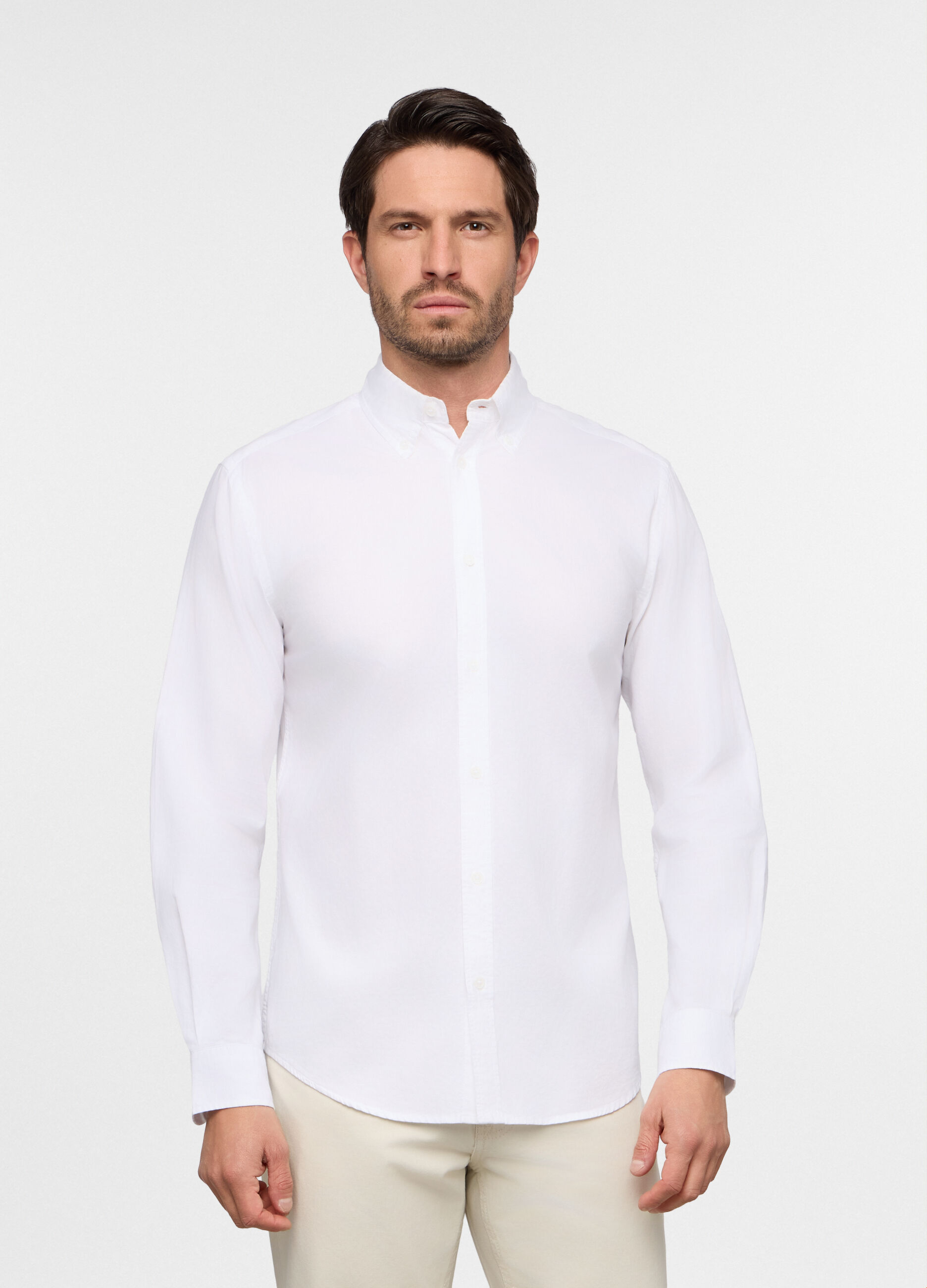 Camicia regular fit colletto button down in cotone uomo_0