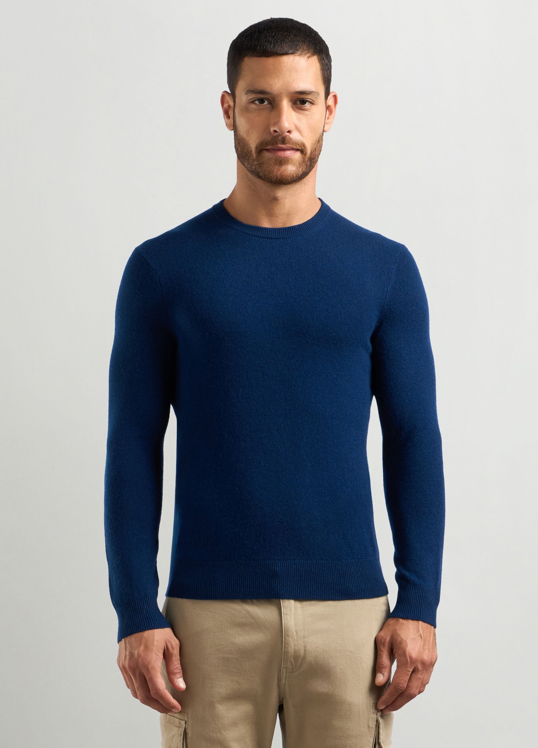 Pullover girocollo in puro cashmere uomo