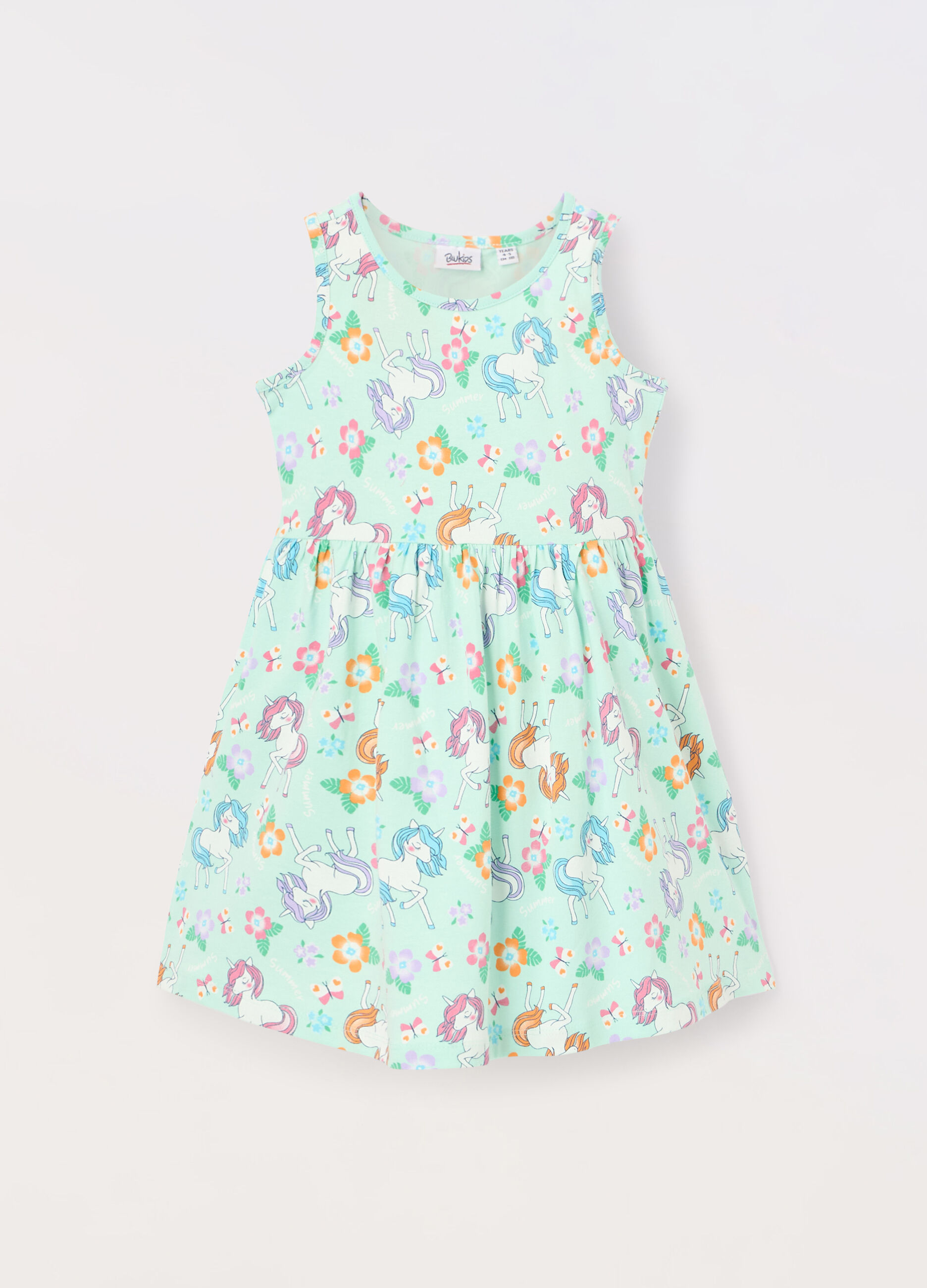 Vestito smanicato in jersey di cotone stretch bambina_0