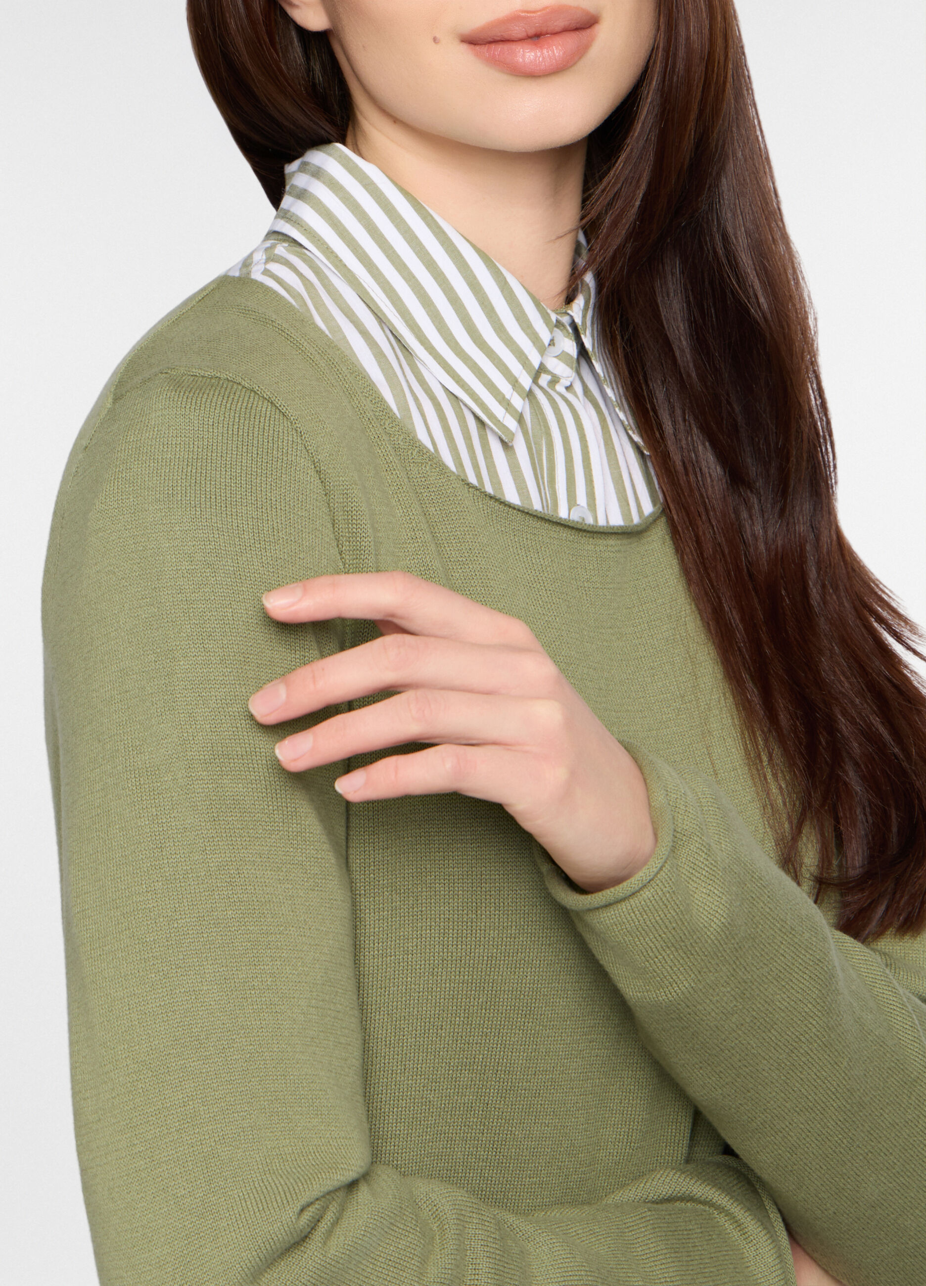 Maglia girocollo rasata donna_2