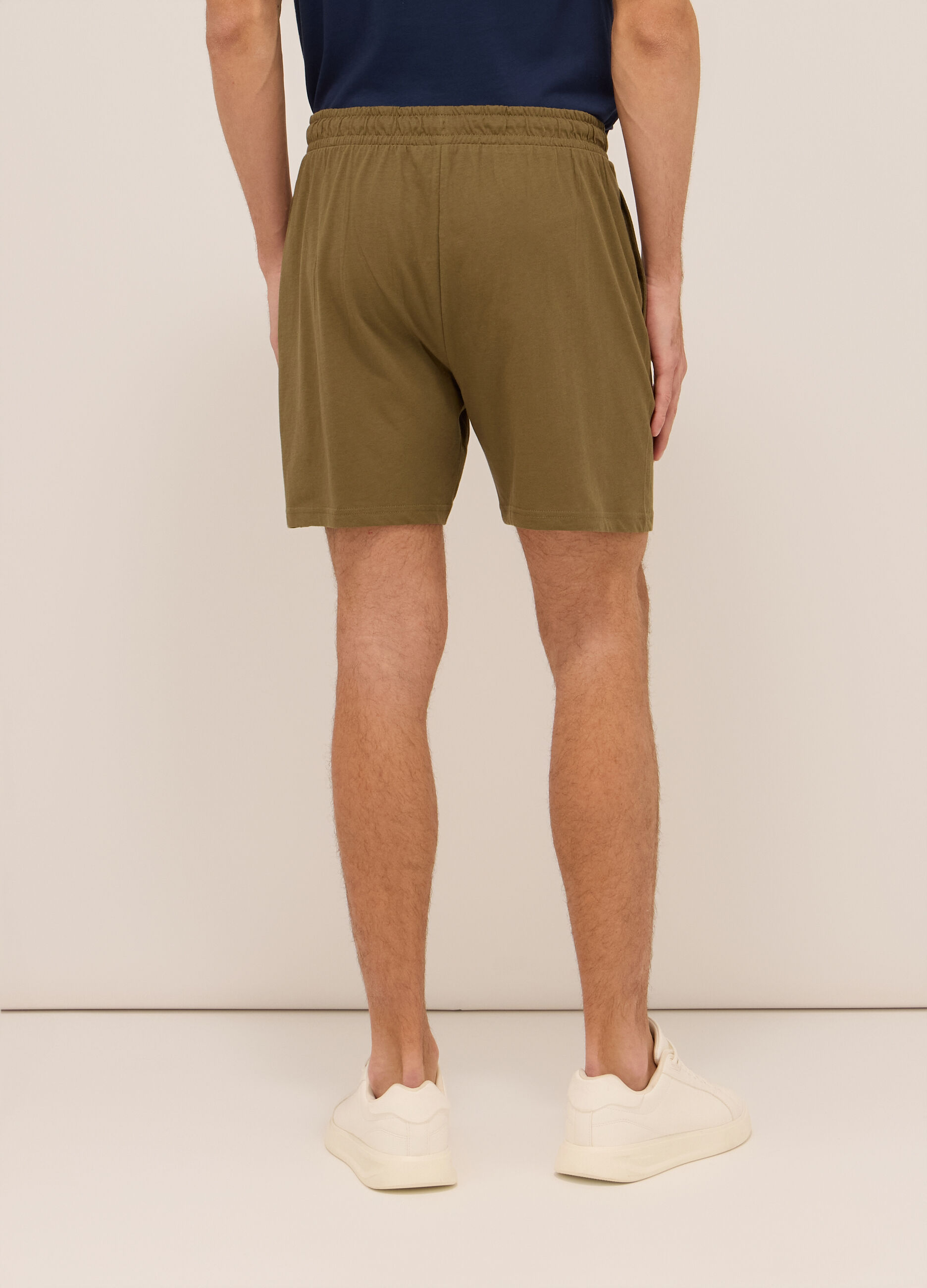 Shorts sportivi in jersey di cotone uomo_1