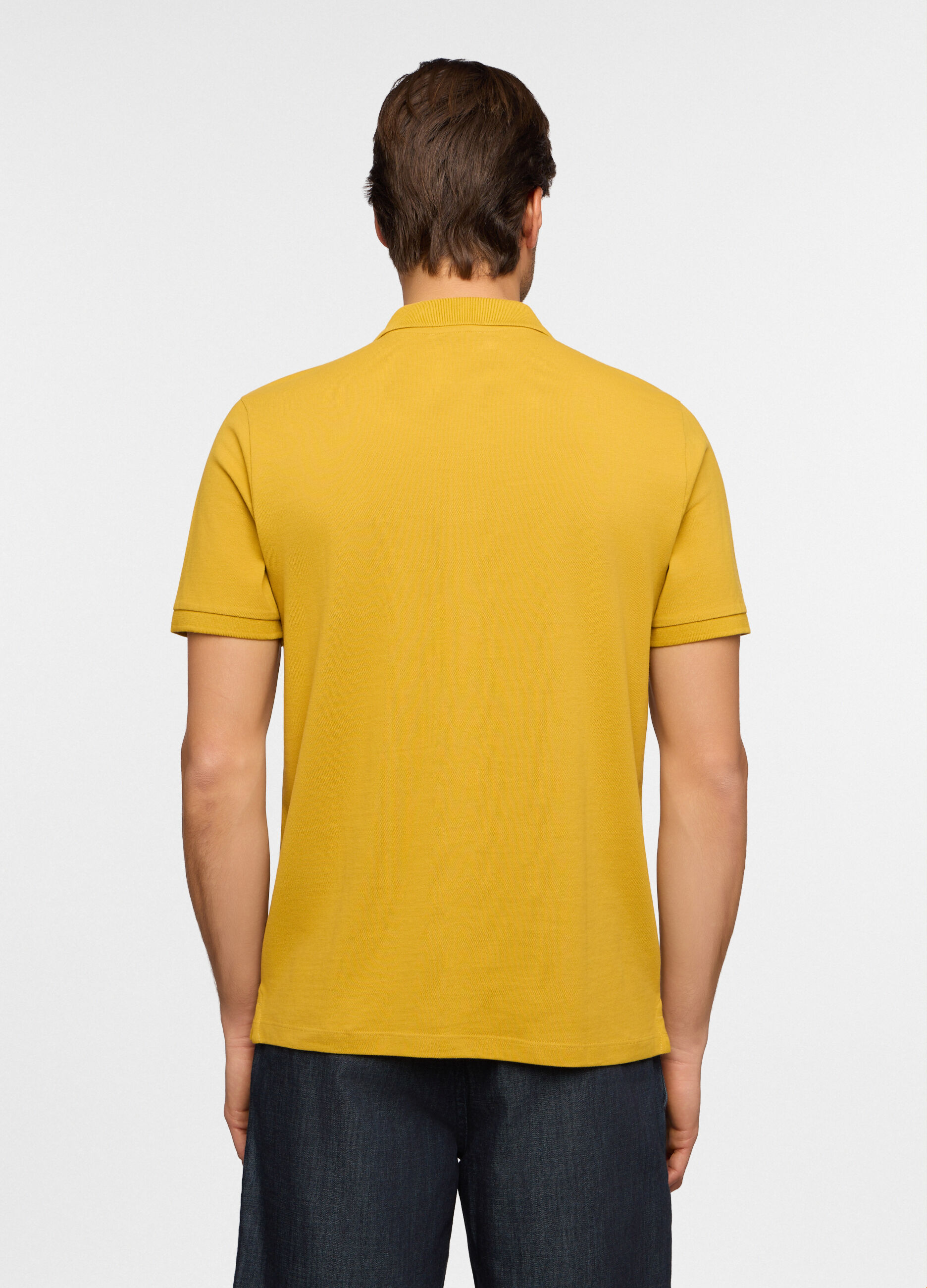 Polo a maniche corte in piquet di cotone uomo_1