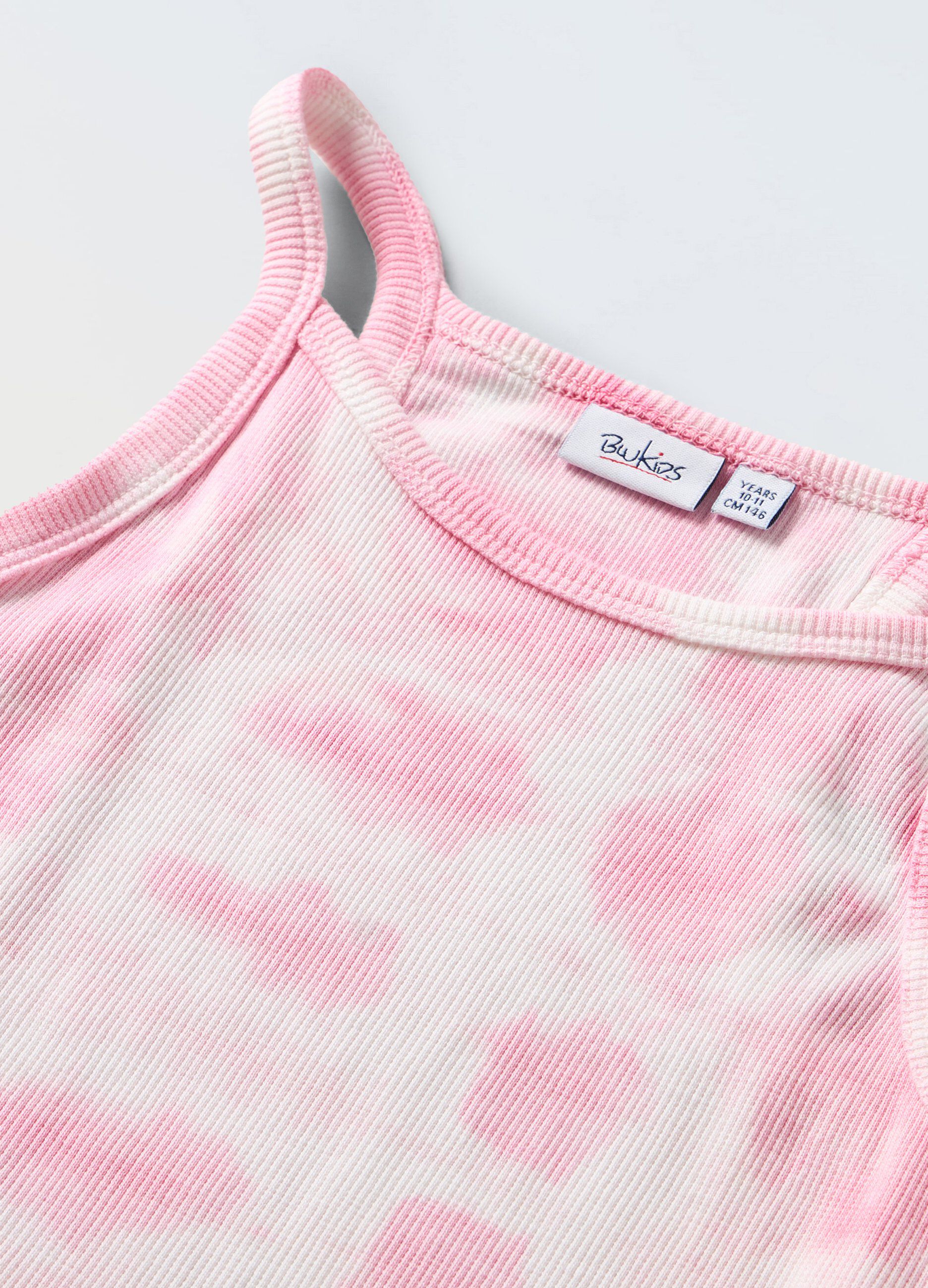 Vestito in costina di cotone stretch ragazza_1