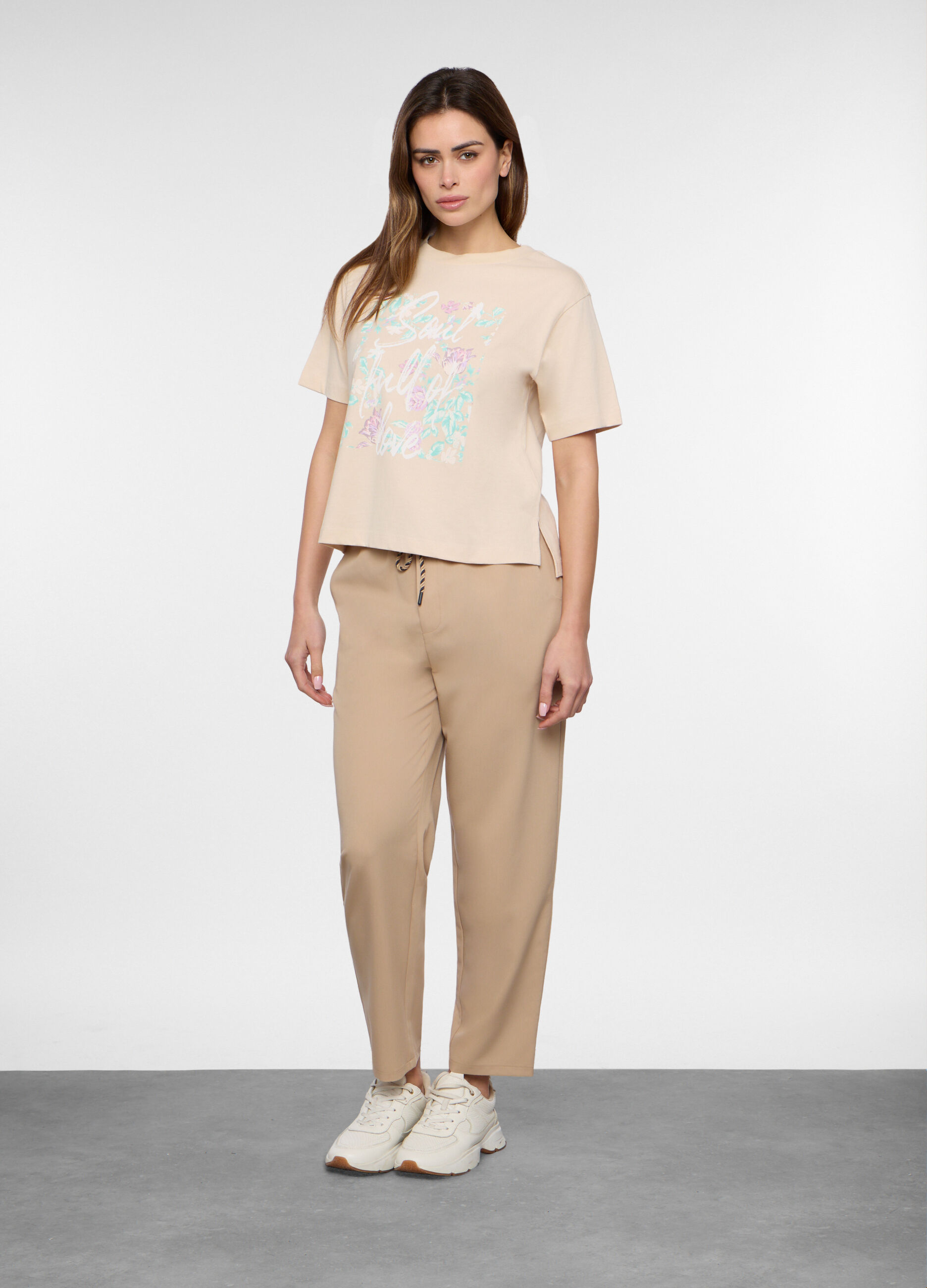 Pantaloni misto viscosa stretch donna_0