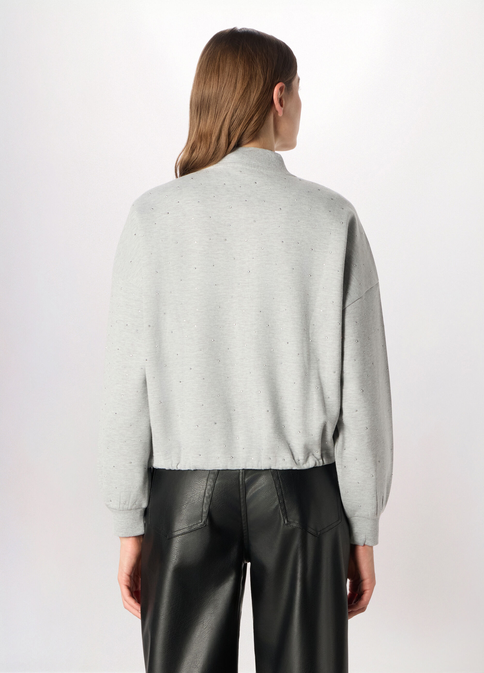 Bomber in interlock di cotone stretch donna_1