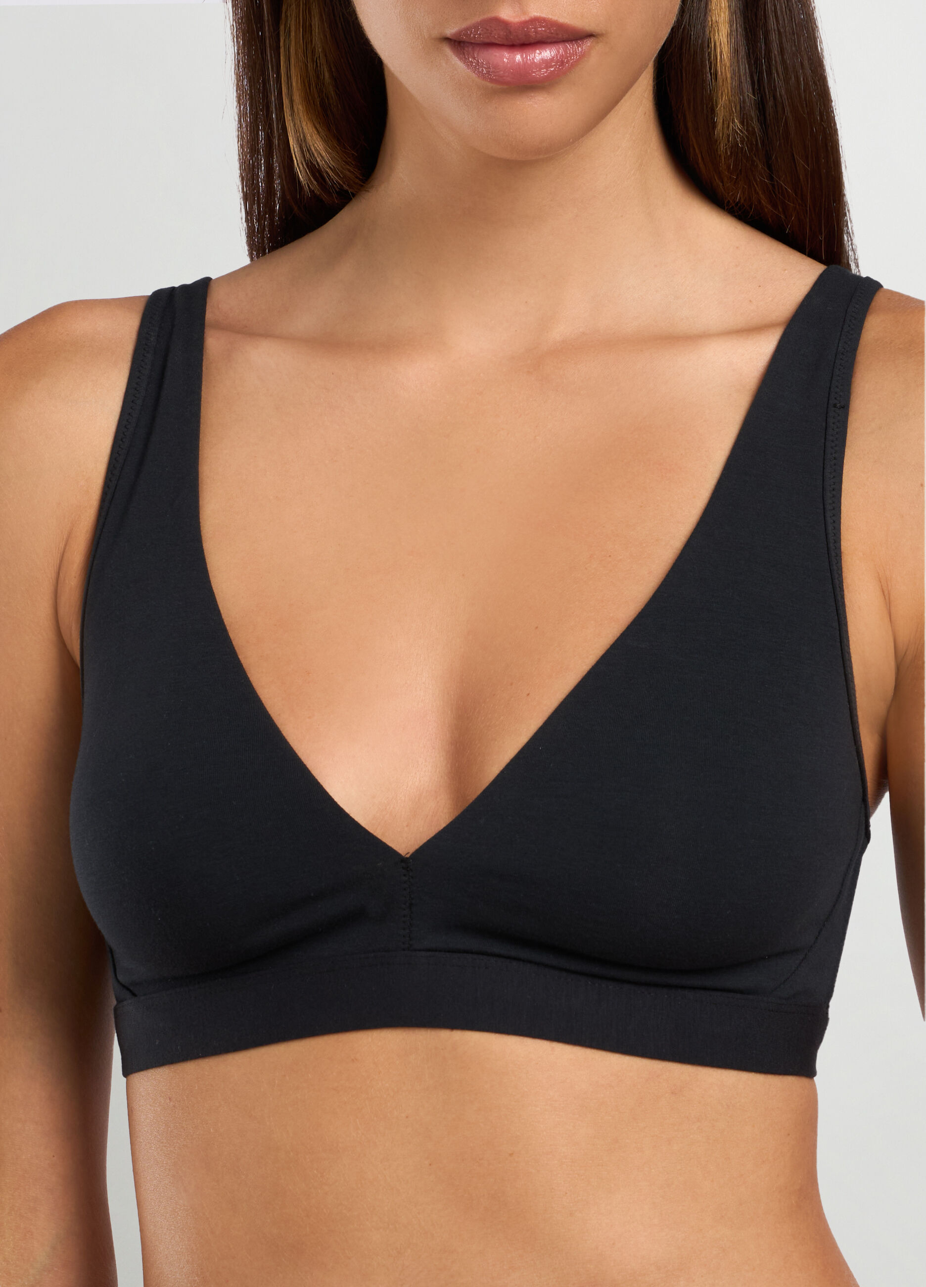 Reggiseno a triangolo in jersey di cotone stretch donna_2
