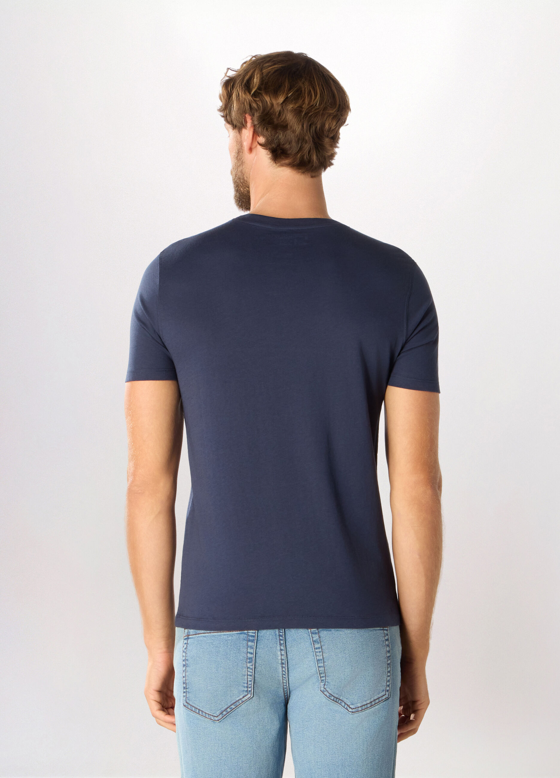 T-shirt girocollo slim fit in cotone uomo_1
