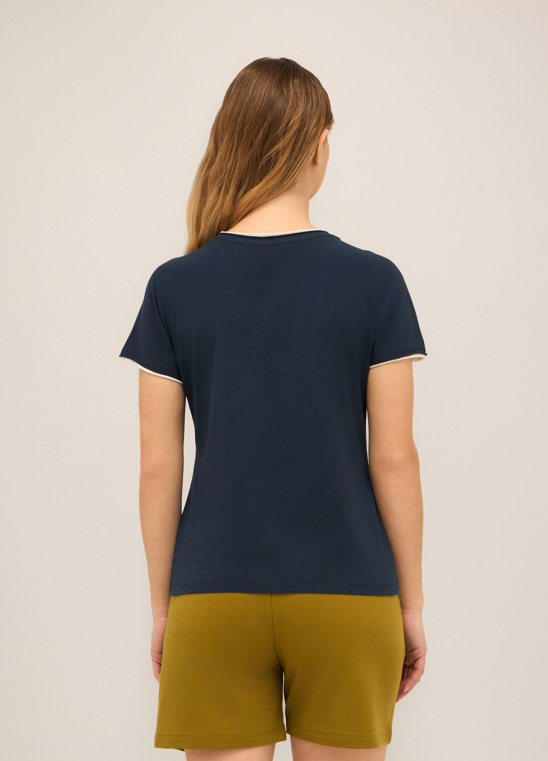 T-shirt in jersey di cotone stretch donna_1