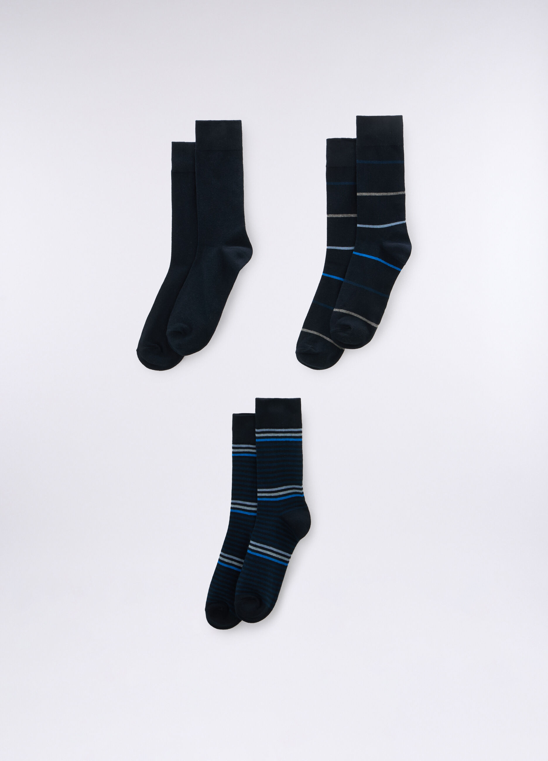 3 pack calze corte in cotone a righe uomo_0