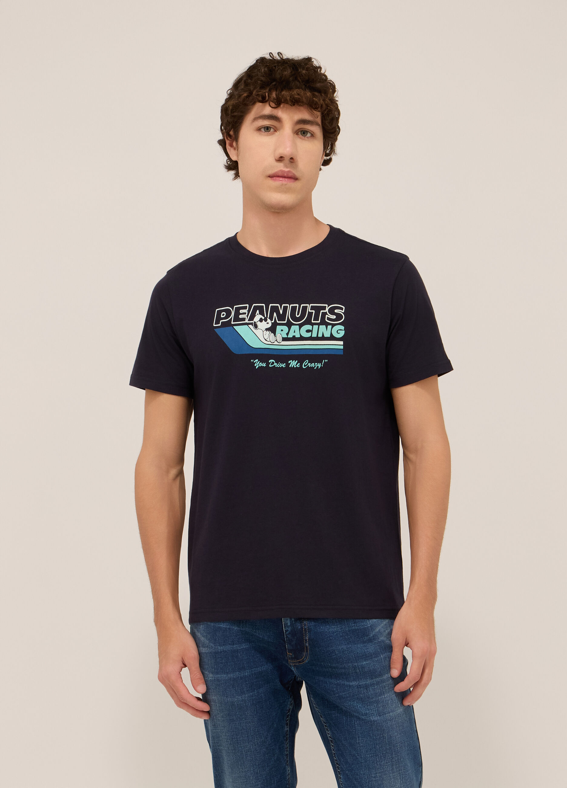 T-shirt in jersey di cotone con stampa uomo_0
