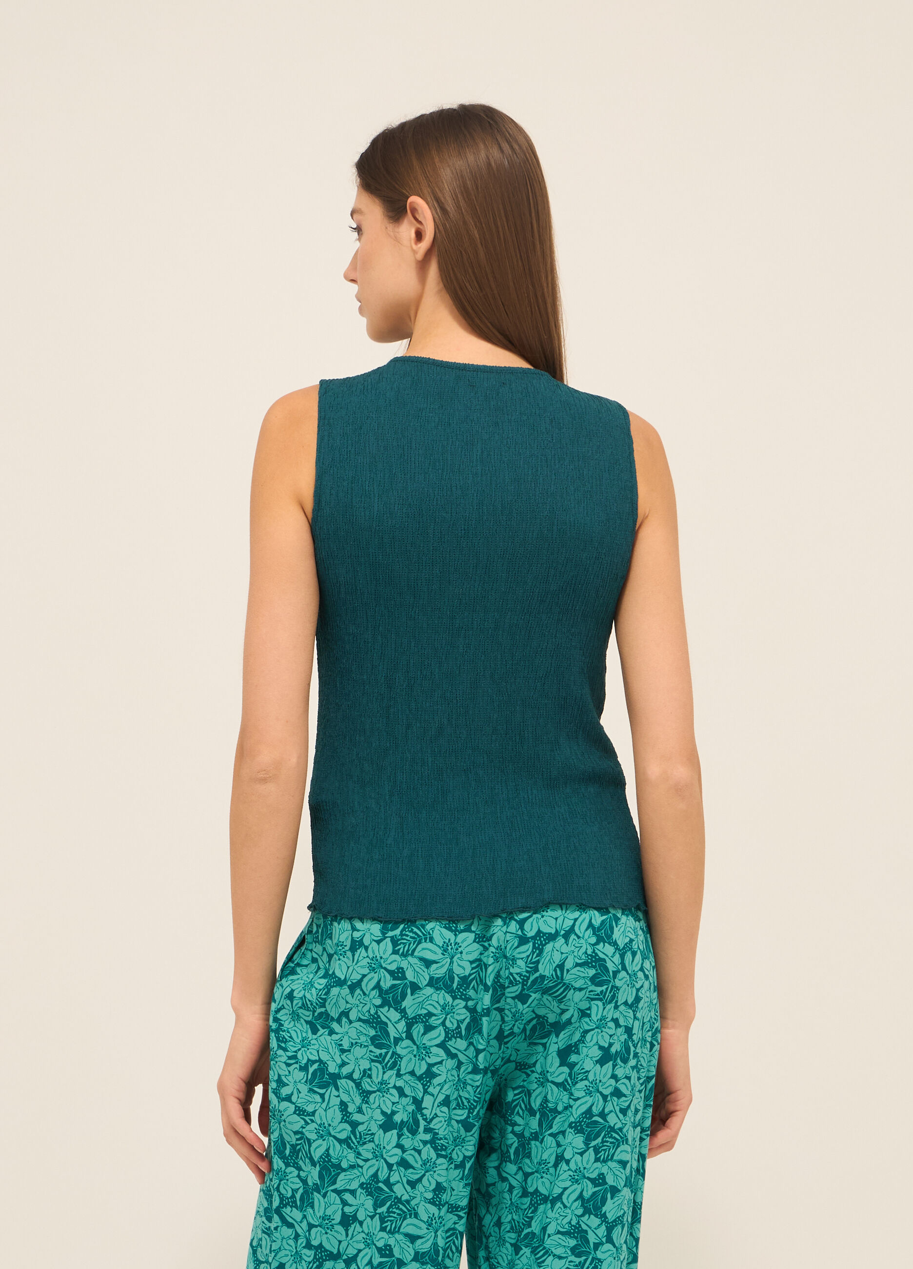 Canotta misto viscosa crinkle donna_1