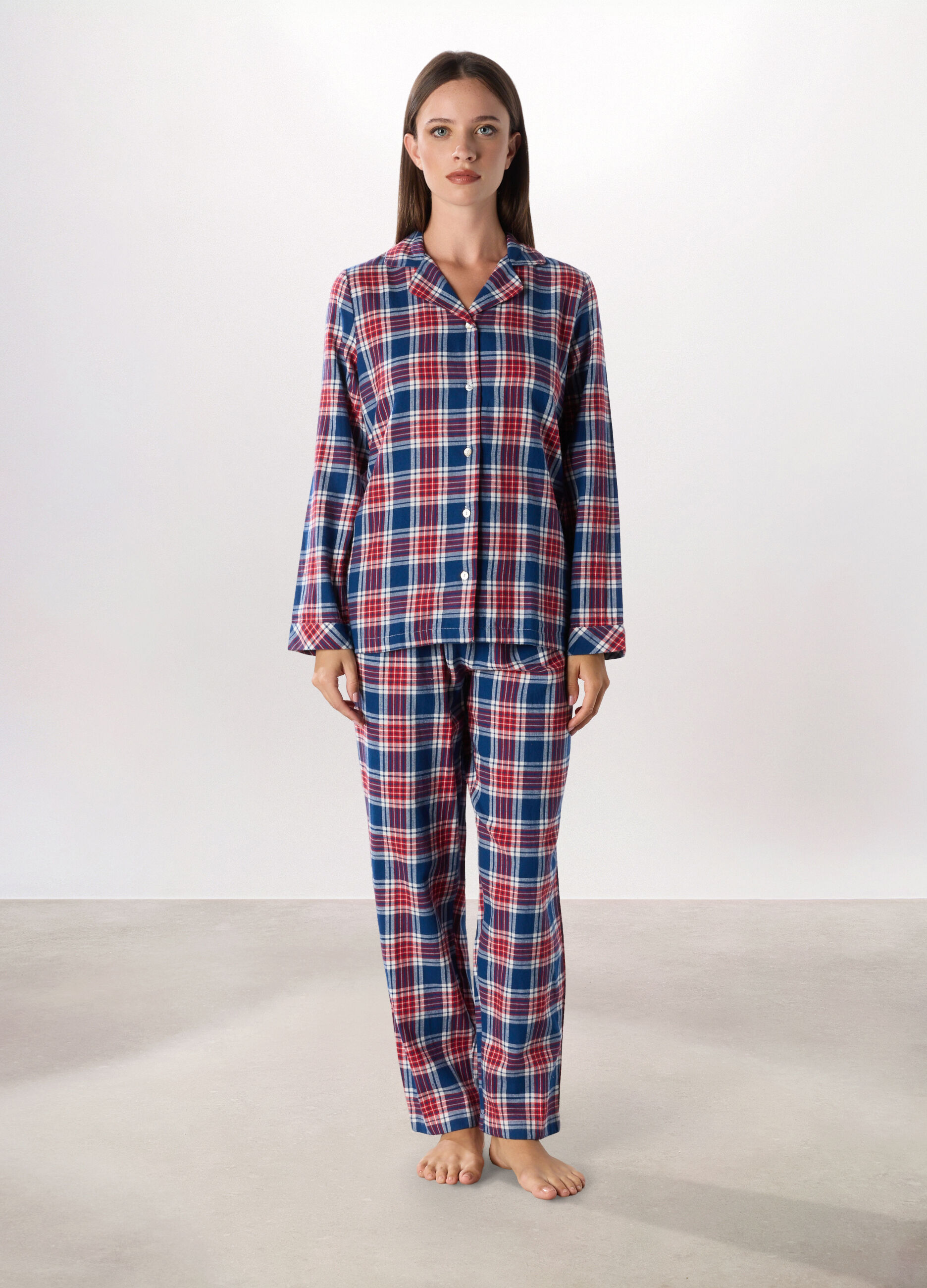 Set pigiama in flanella di puro cotone donna_0