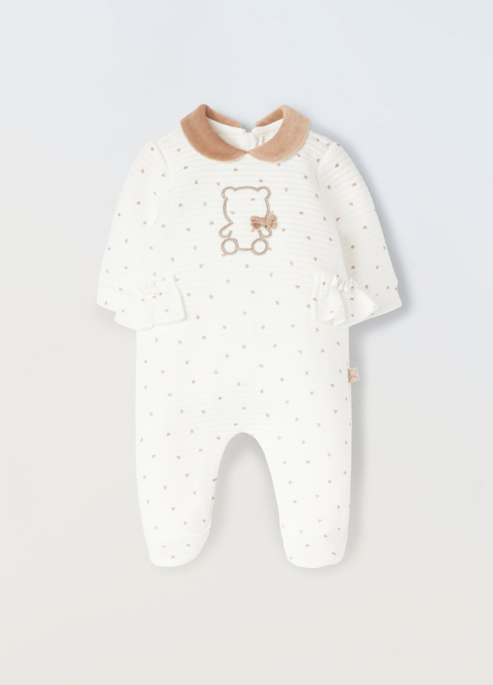 Tutina in misto cotone con rouches neonata_0