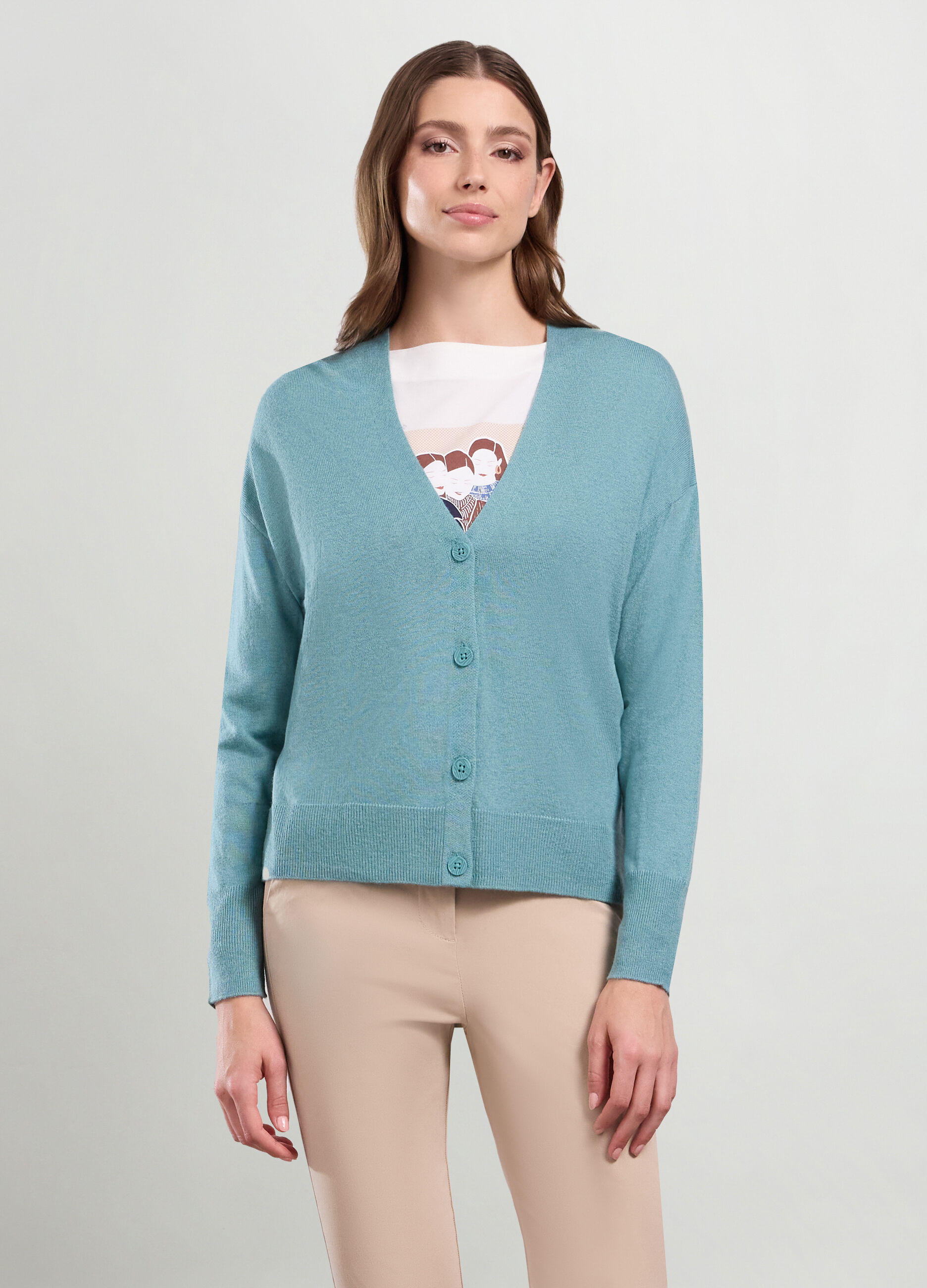 Cardigan misto lana donna_0