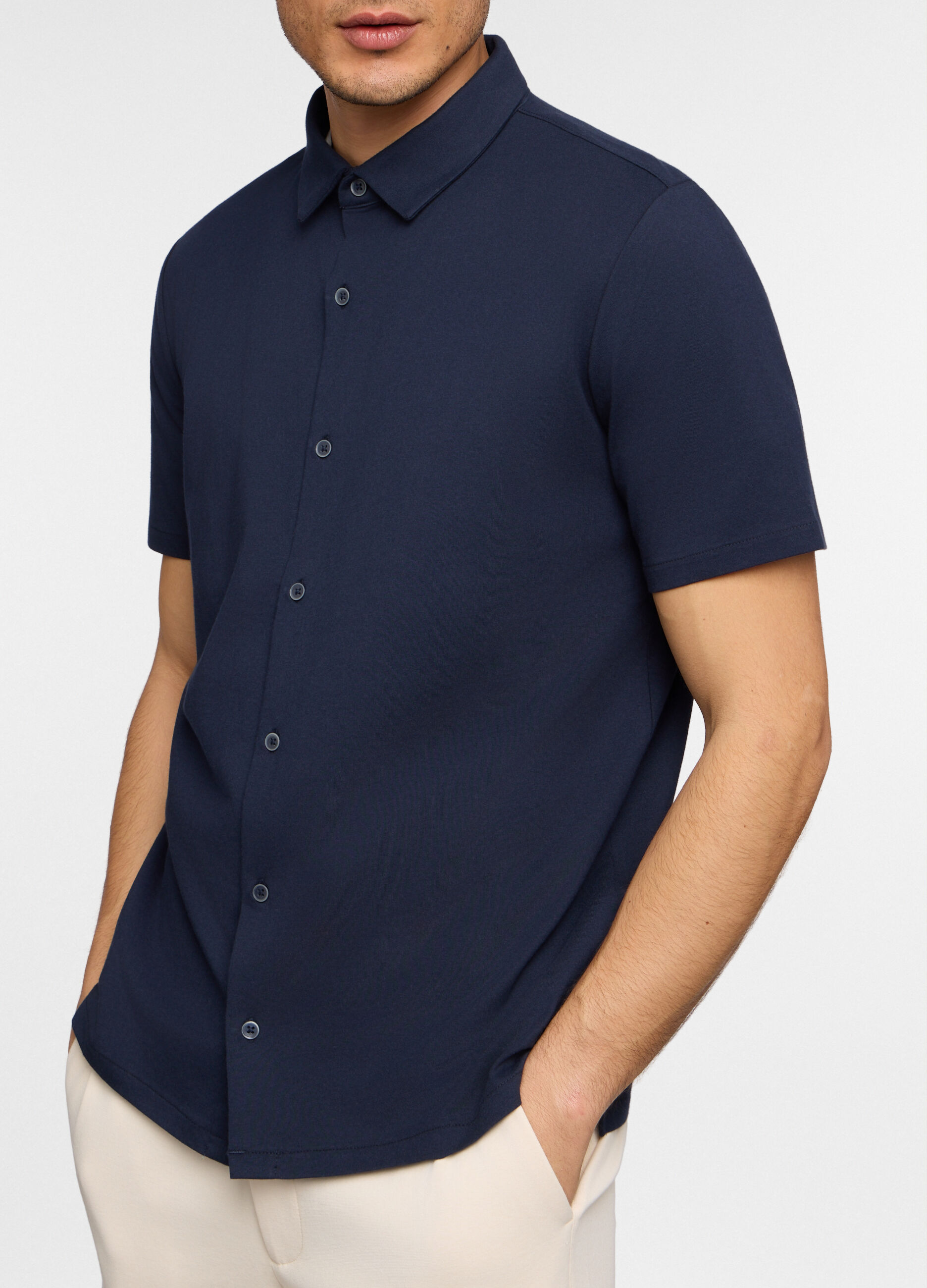 Camicia a maniche corte in jersey di cotone uomo_2