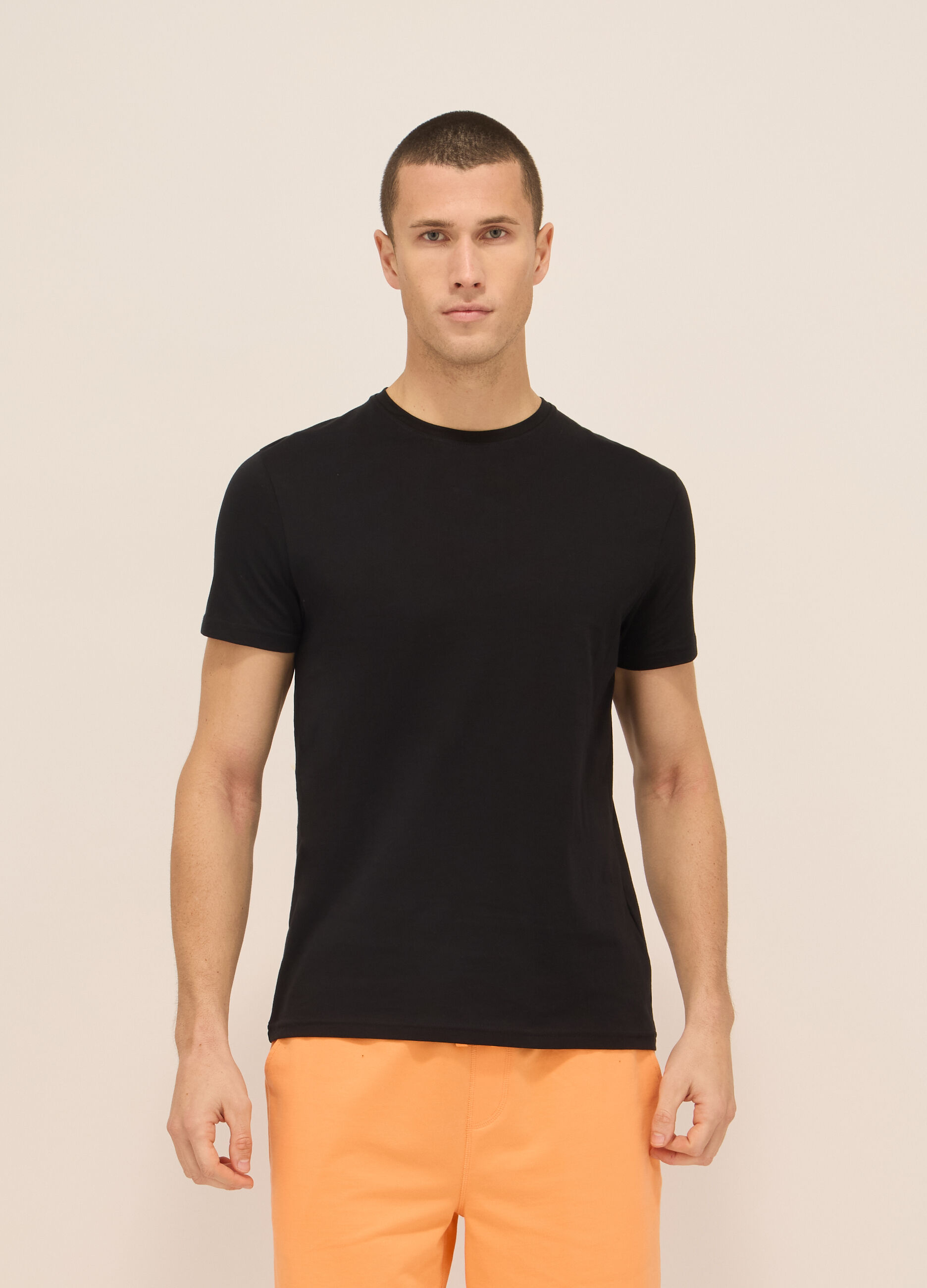 T-shirt girocollo in puro cotone uomo_0