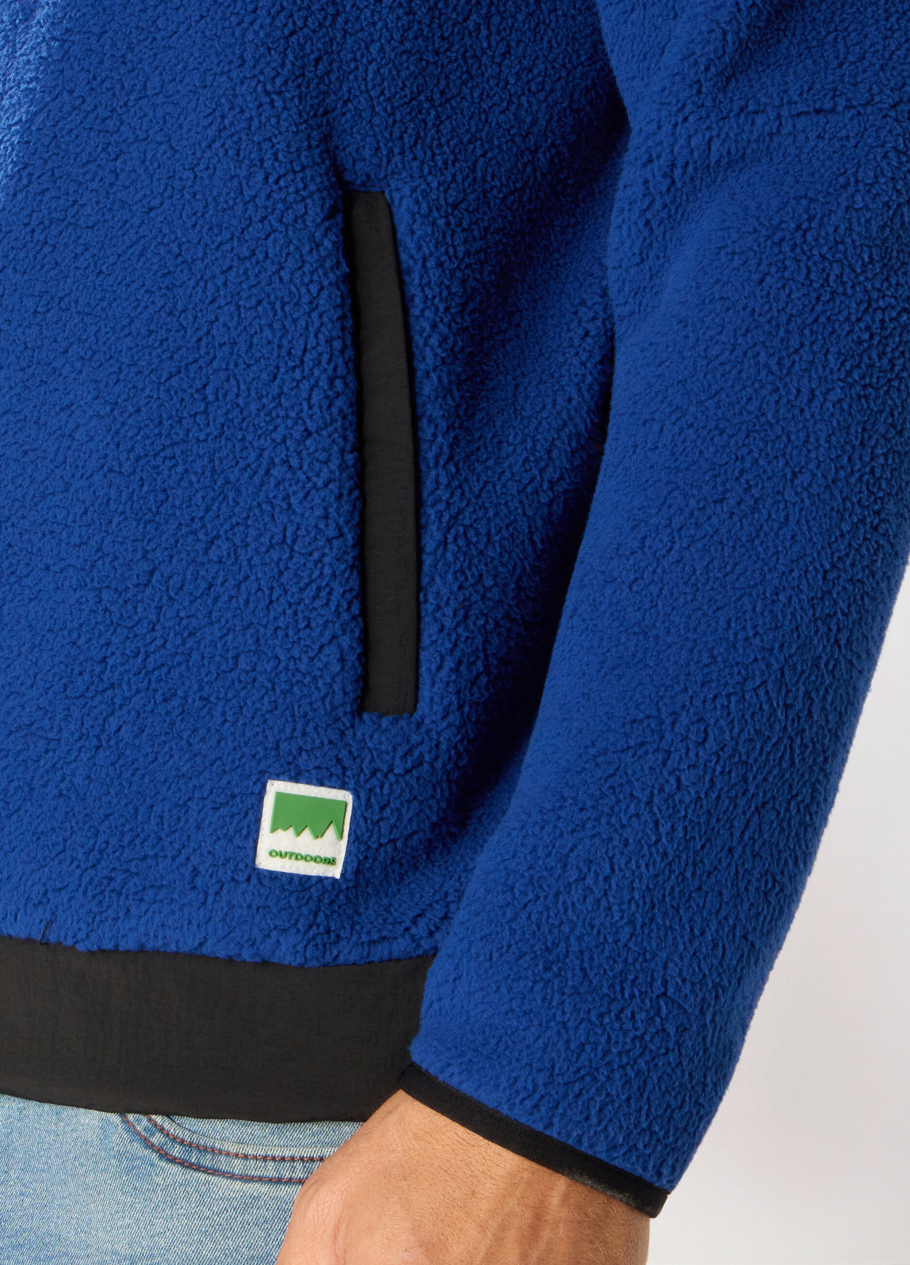 Felpa in pile con cappuccio e zip uomo_2