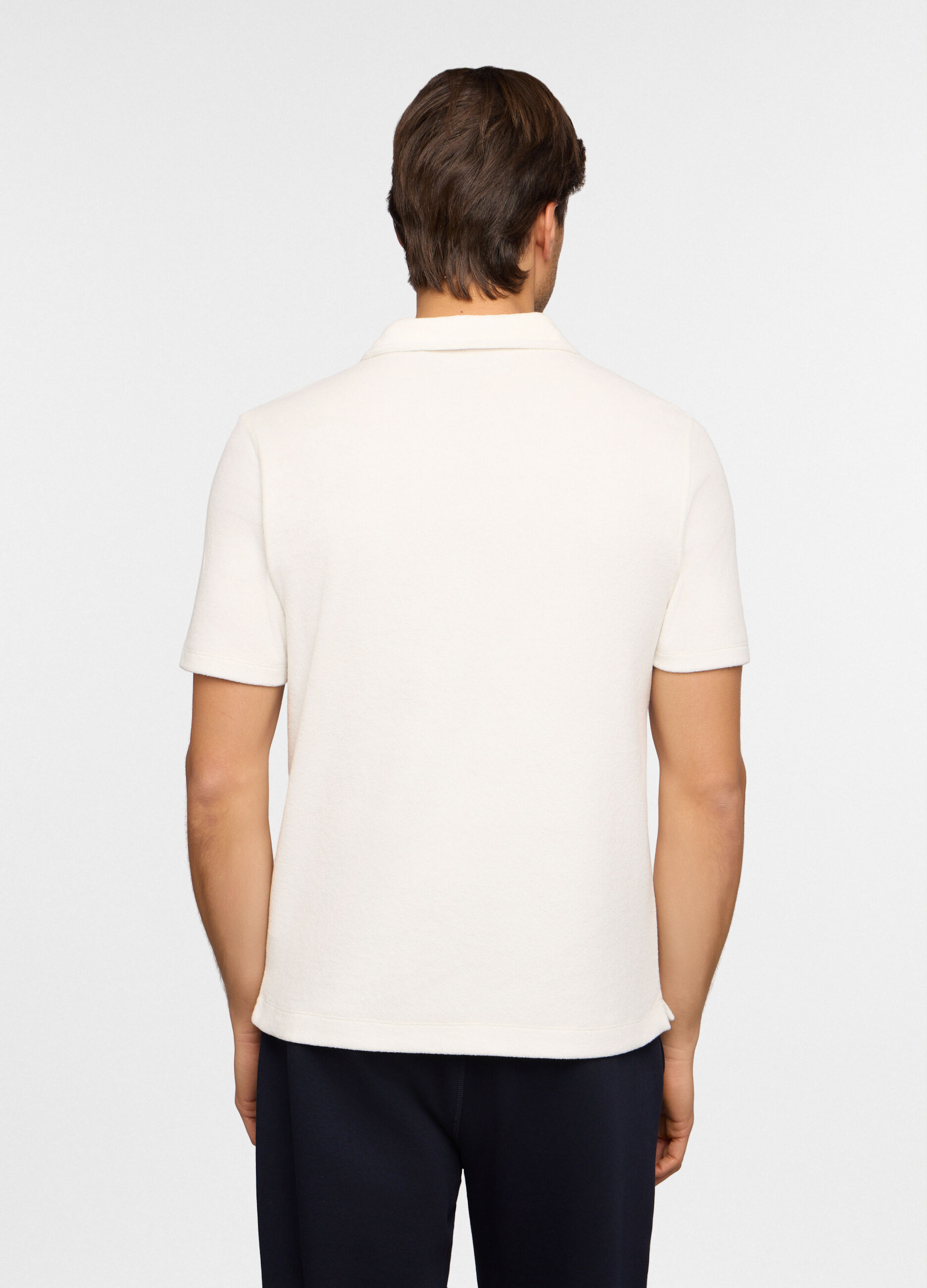 Polo a maniche corte in spugna di cotone uomo_1
