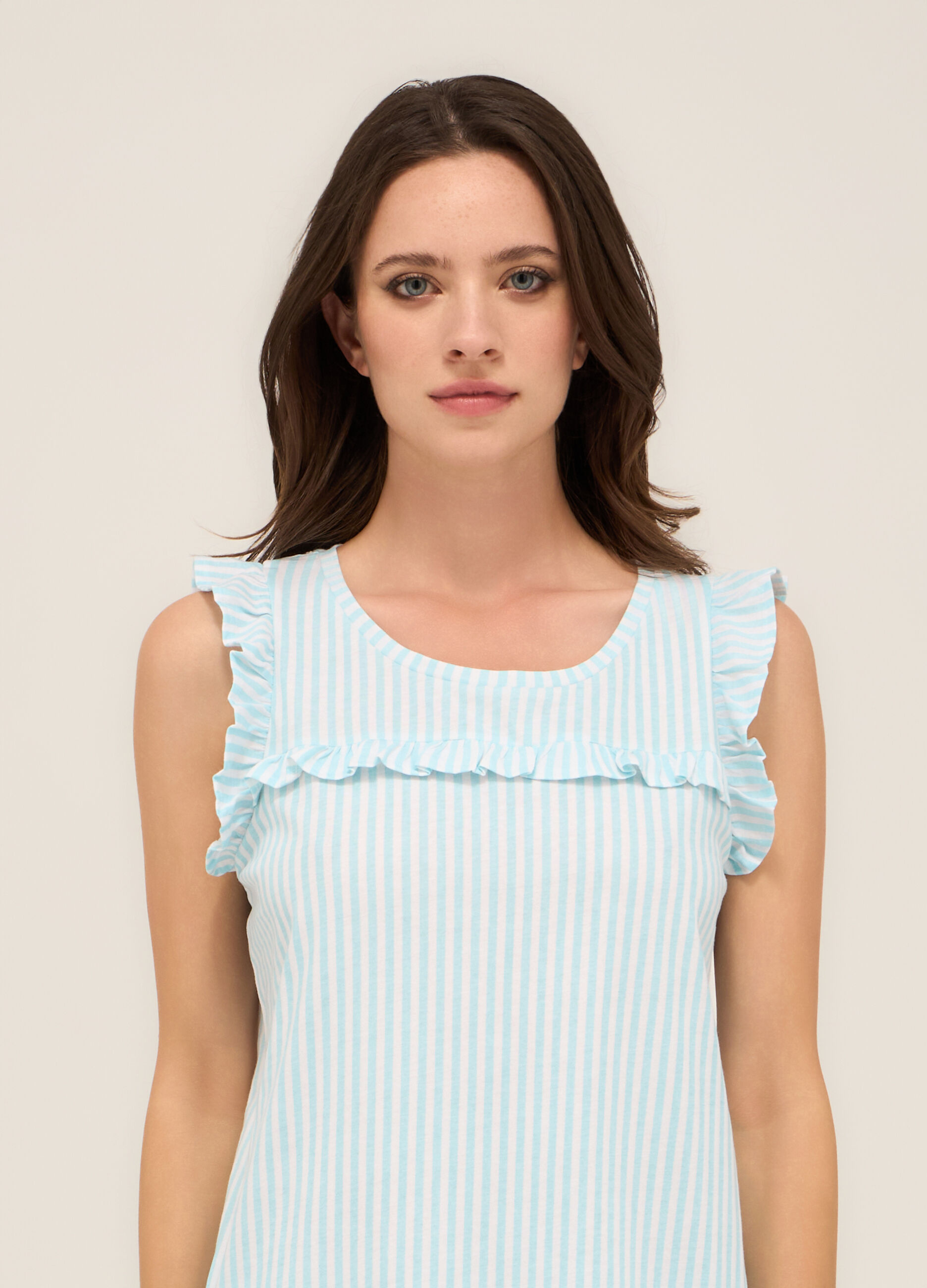 Set pigiama corto in jersey di puro cotone donna_2