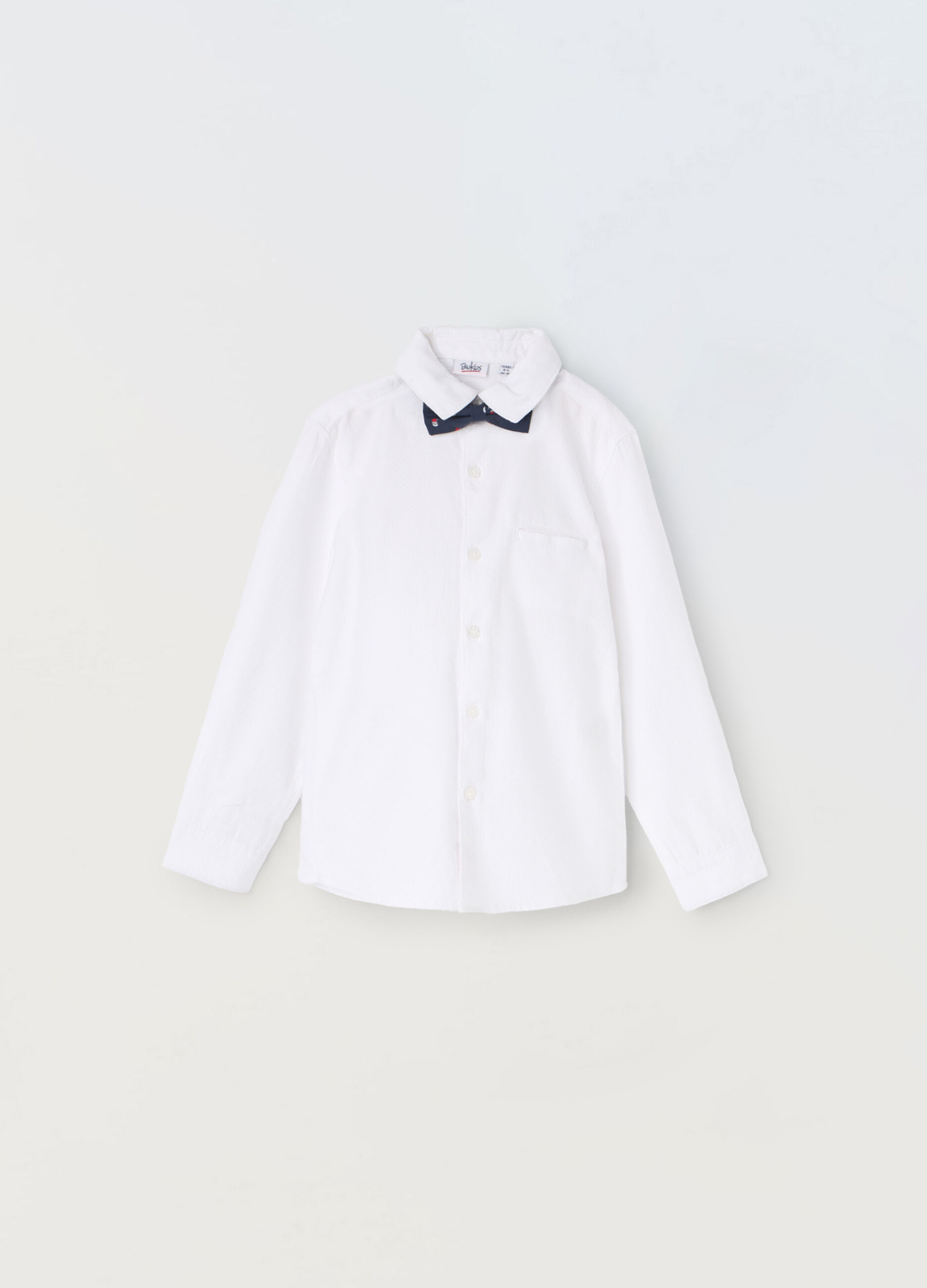 Camicia in puro cotone con papillon bambino_0