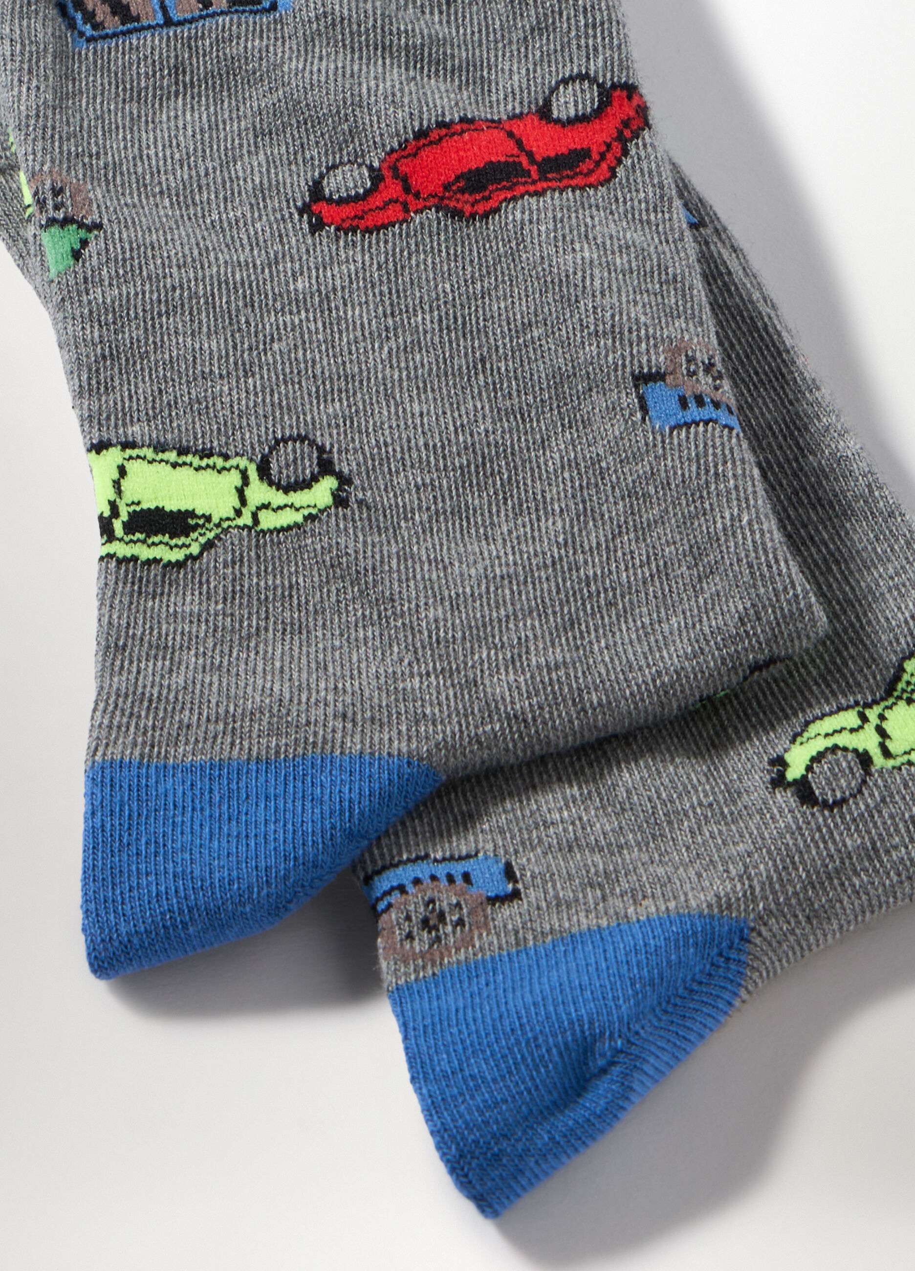 Calze corte in cotone stretch a fantasia uomo_1