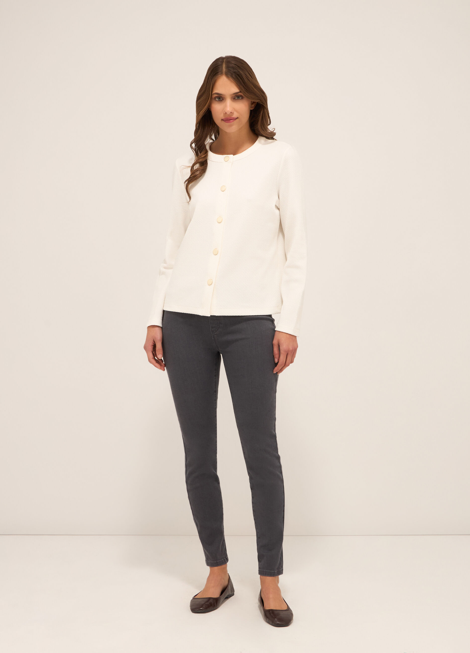 Jeggings in stretch denim di misto cotone donna_0