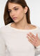 T-shirt con scollo rotondo lavorato donna_2
