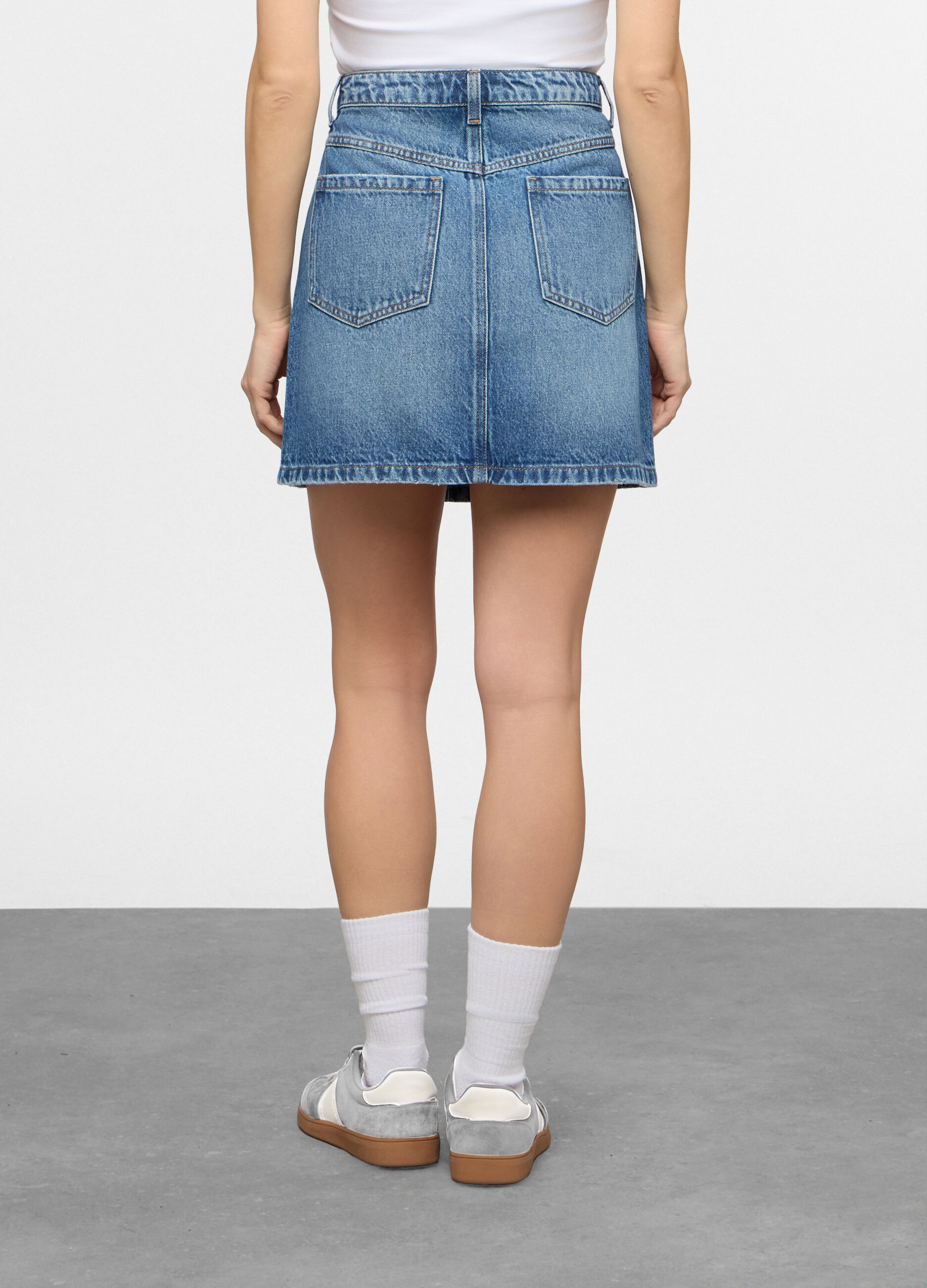 Gonna mini in denim donna_2