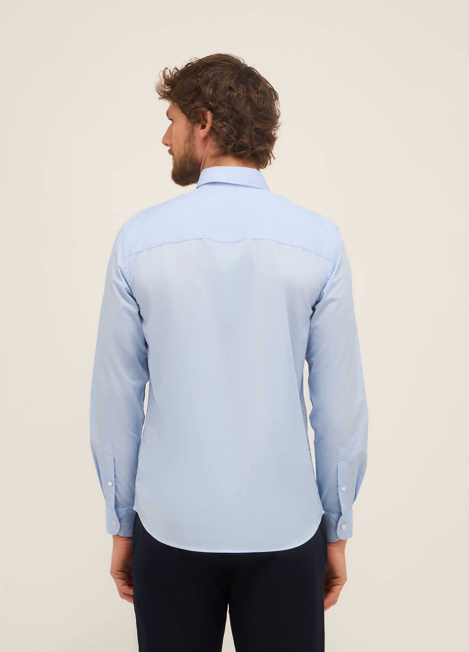 Camicia slim fit button-down in misto cotone uomo_1