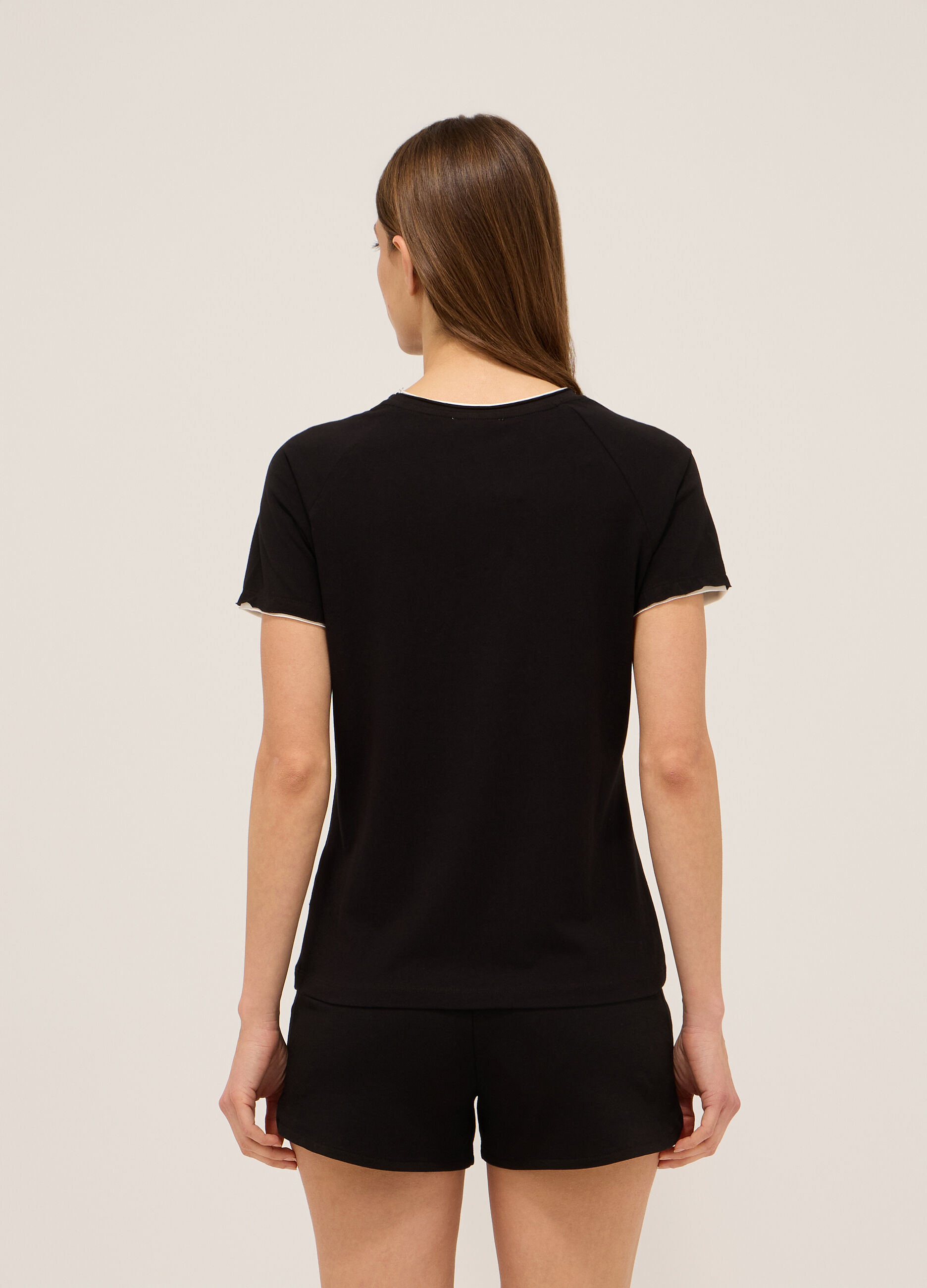 T-shirt in jersey di cotone stretch donna_1