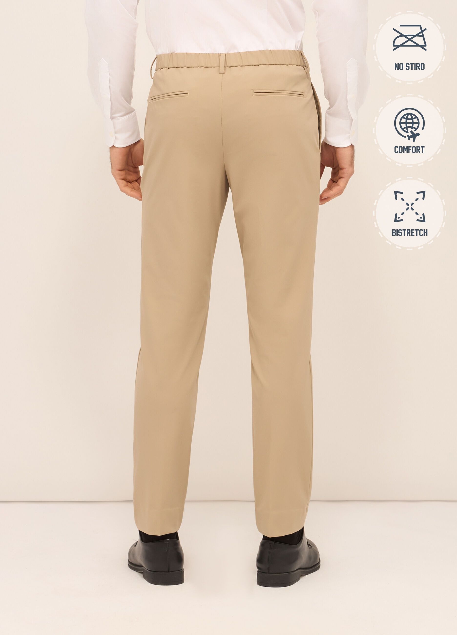 Pantaloni classici in tessuto stretch uomo_1