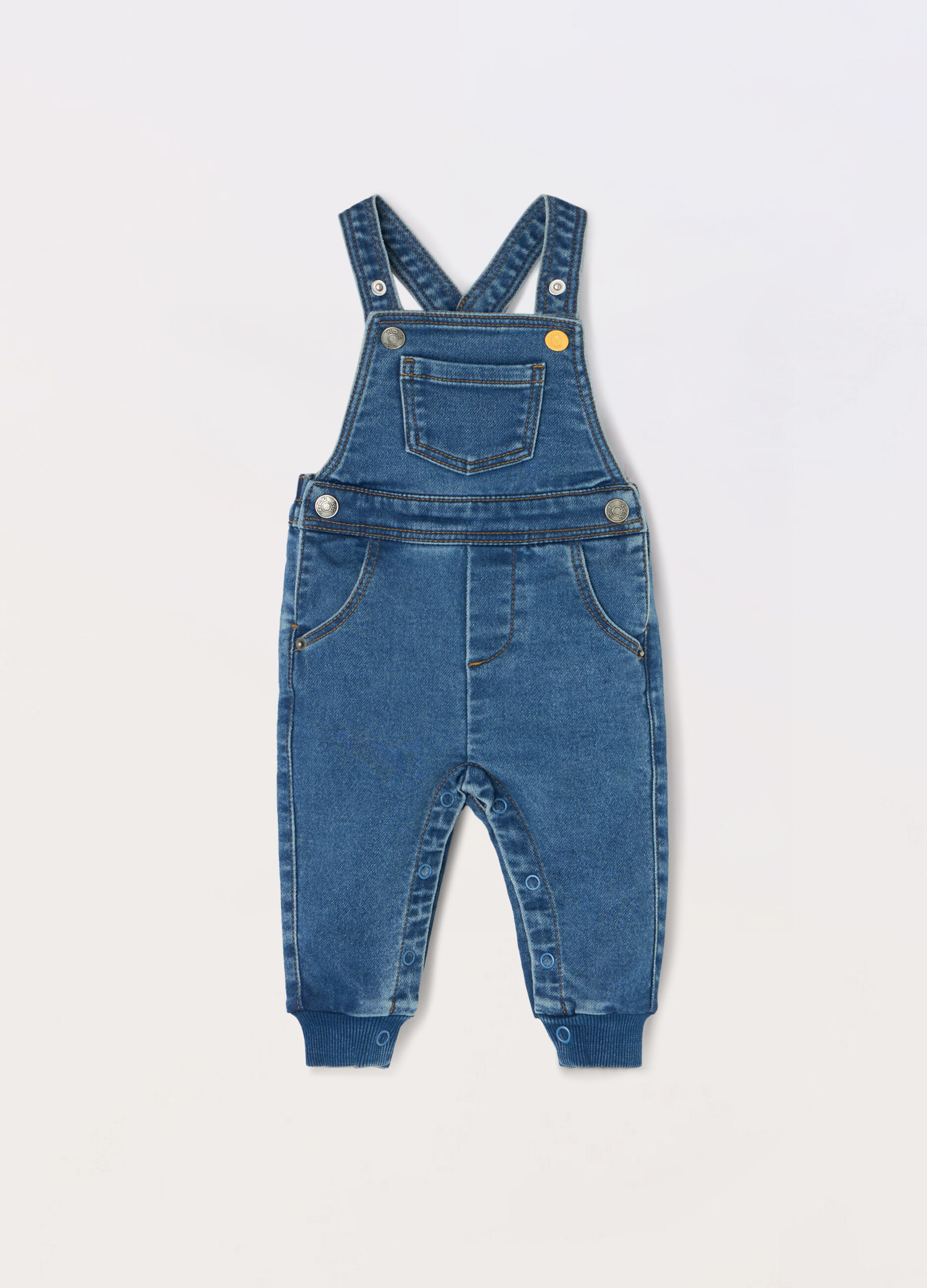 Salopette in french terry denim neonato_0