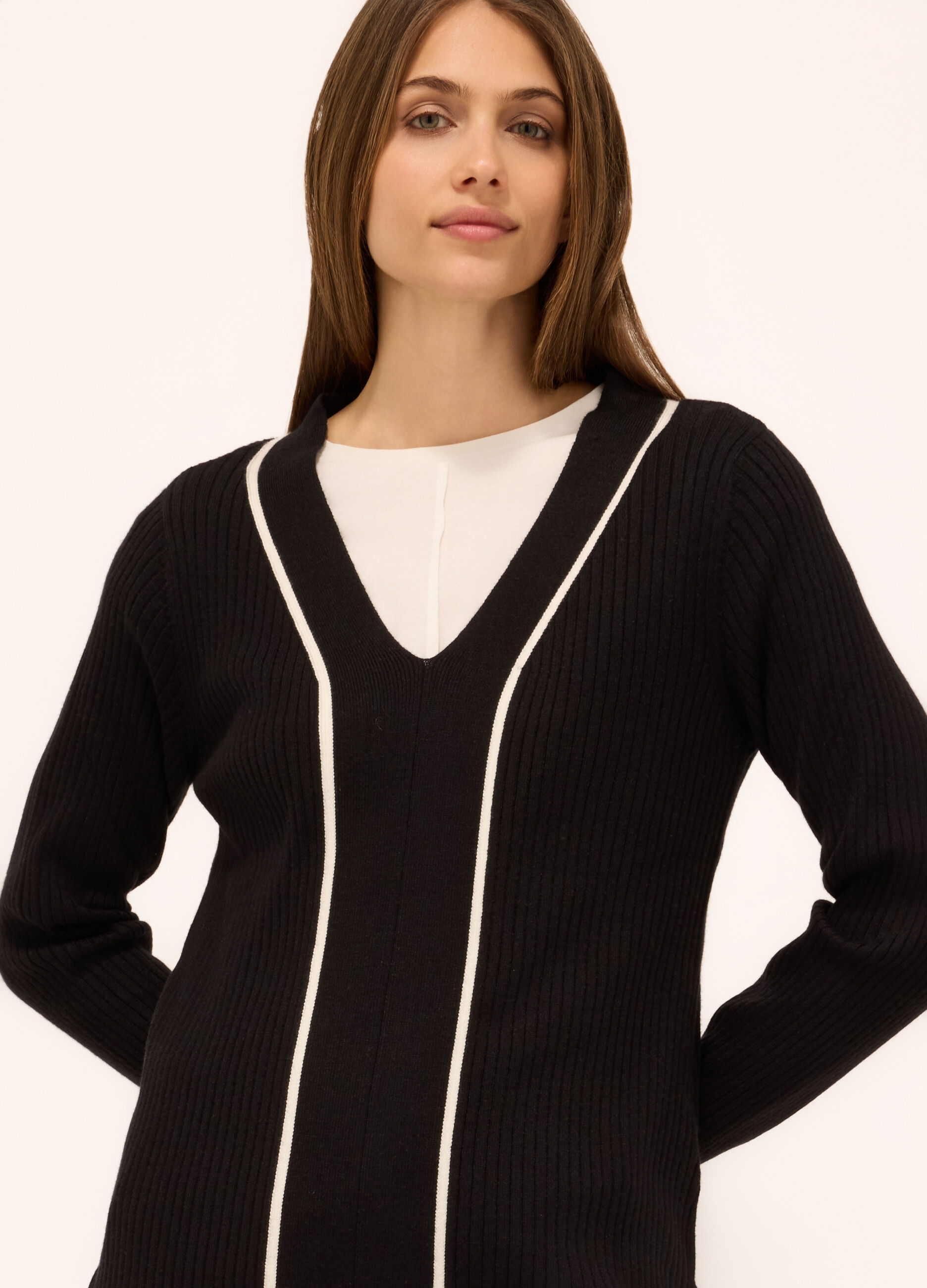 Pullover tricot in costina donna_2