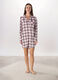 Camicia da notte in velours a quadri donna_0