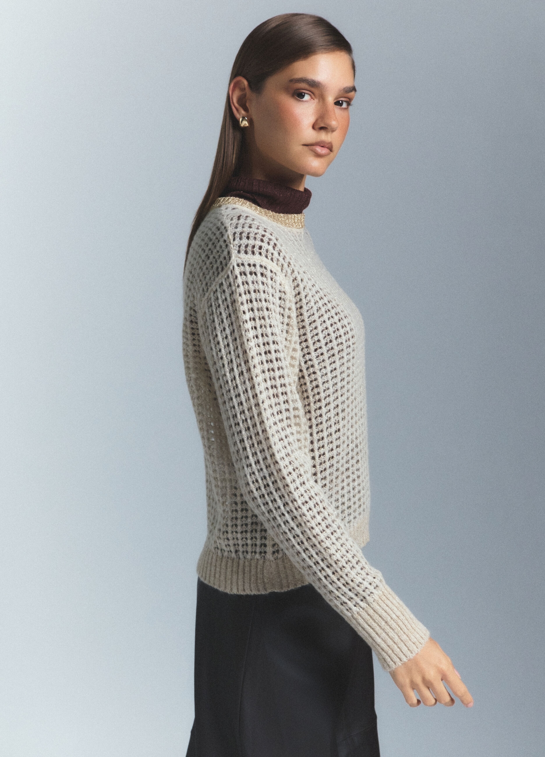 Pullover girocollo operato donna_3