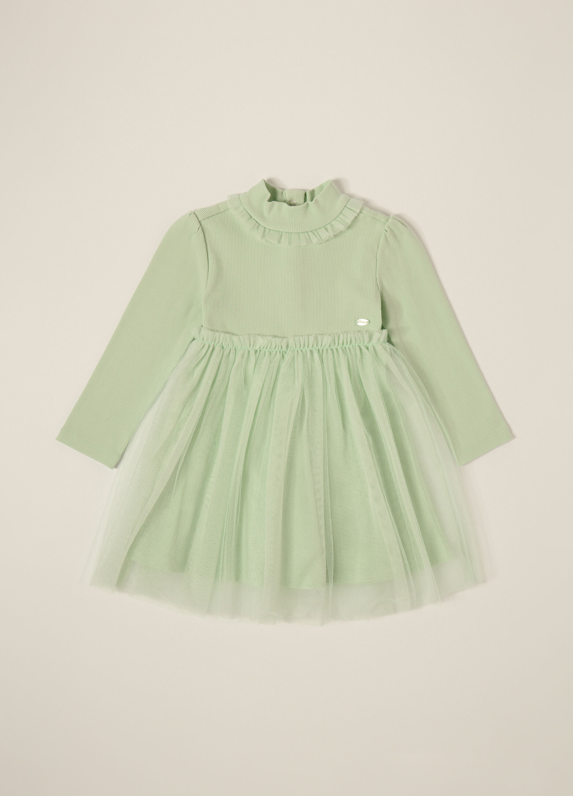 Vestito in costina di cotone stretch IANA neonata