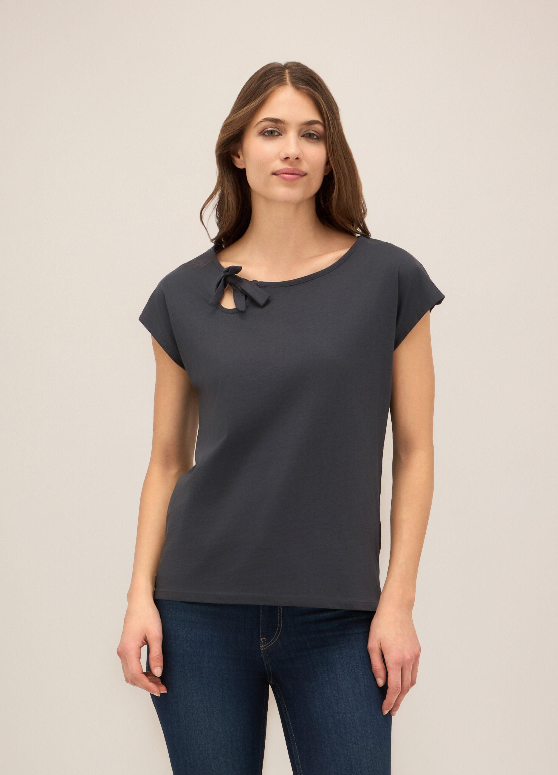 T-shirt in puro cotone donna_0