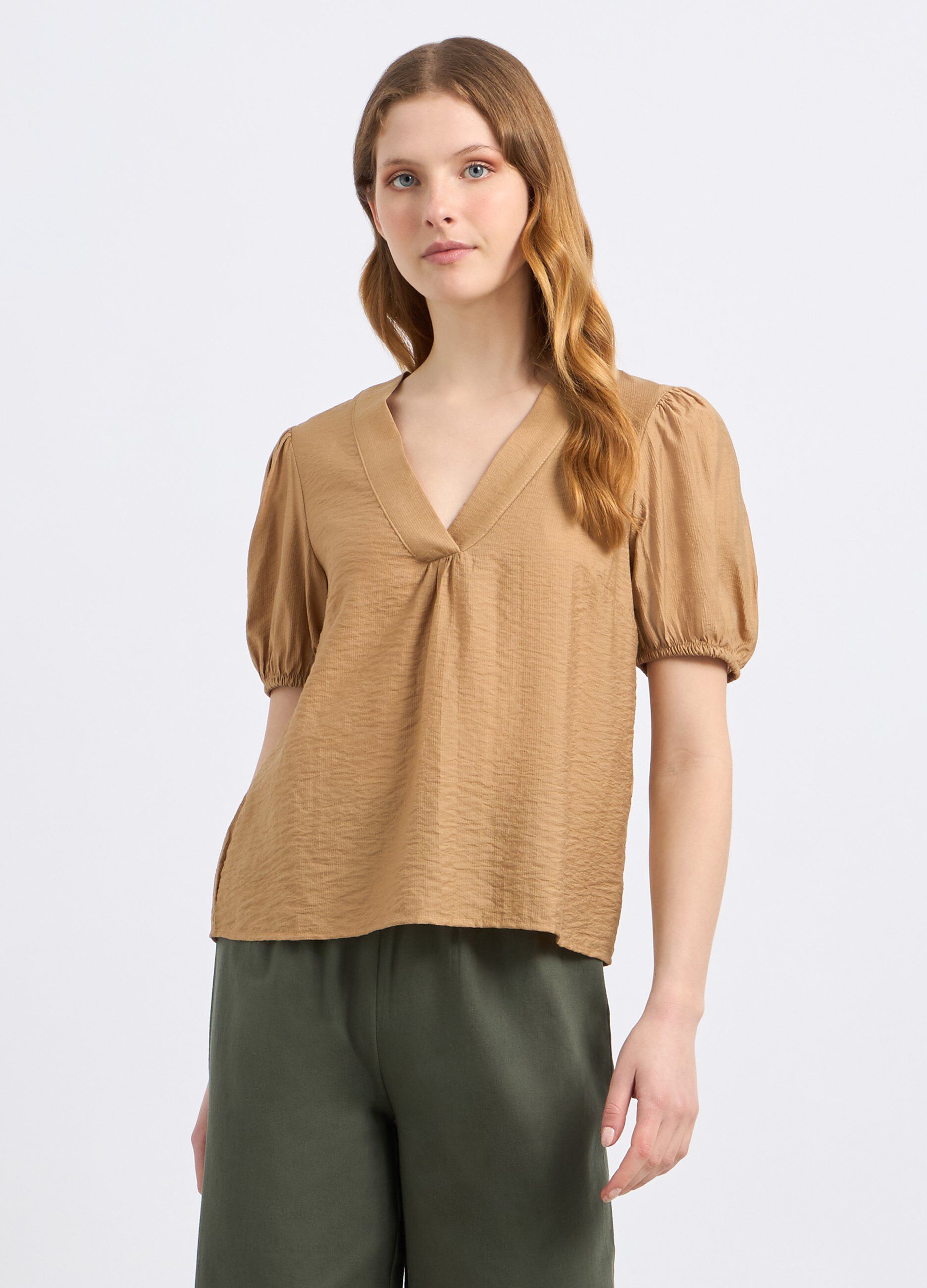 Blusa in costina di misto viscosa donna
