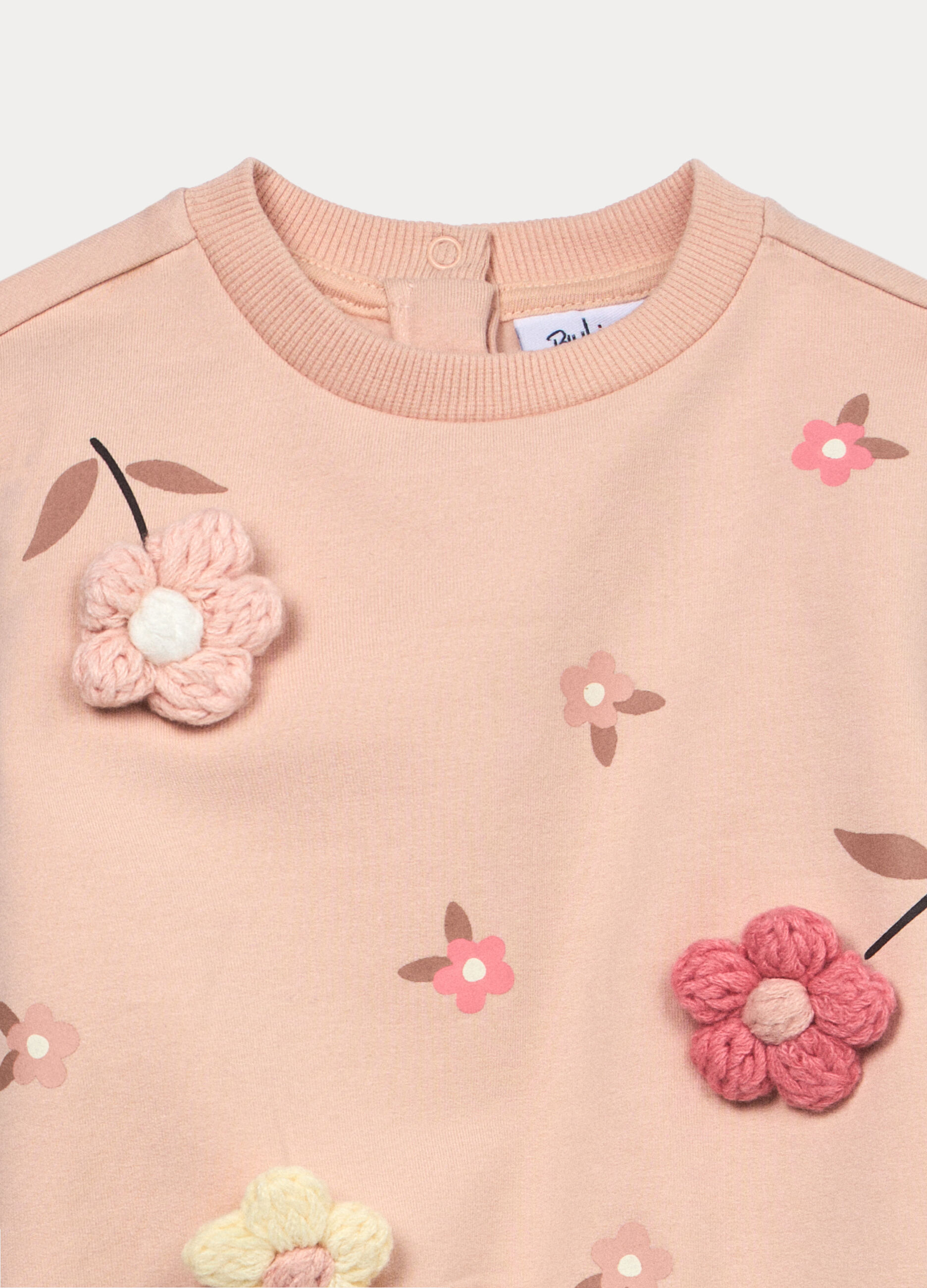 Felpa girocollo in french terry di cotone stretch bimba_2